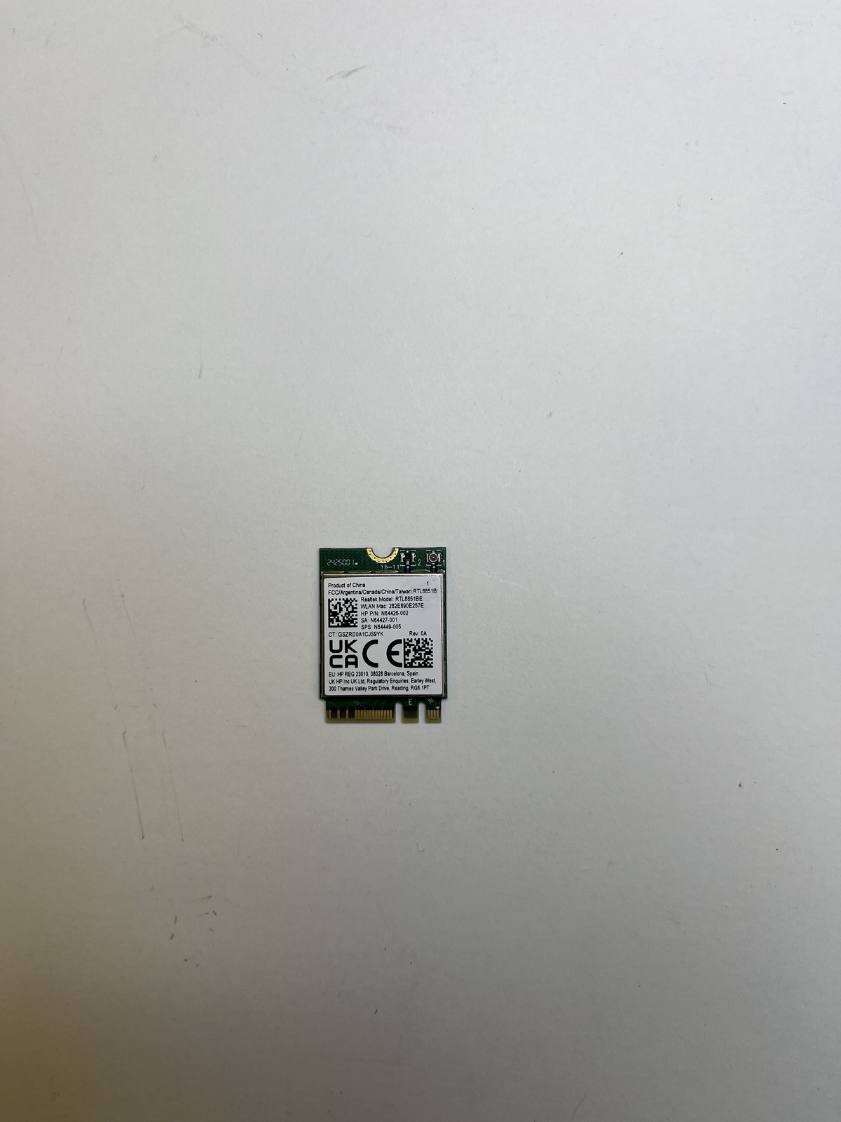N64426-002 WLAN 6 Realtek M.2 2230 wireless card