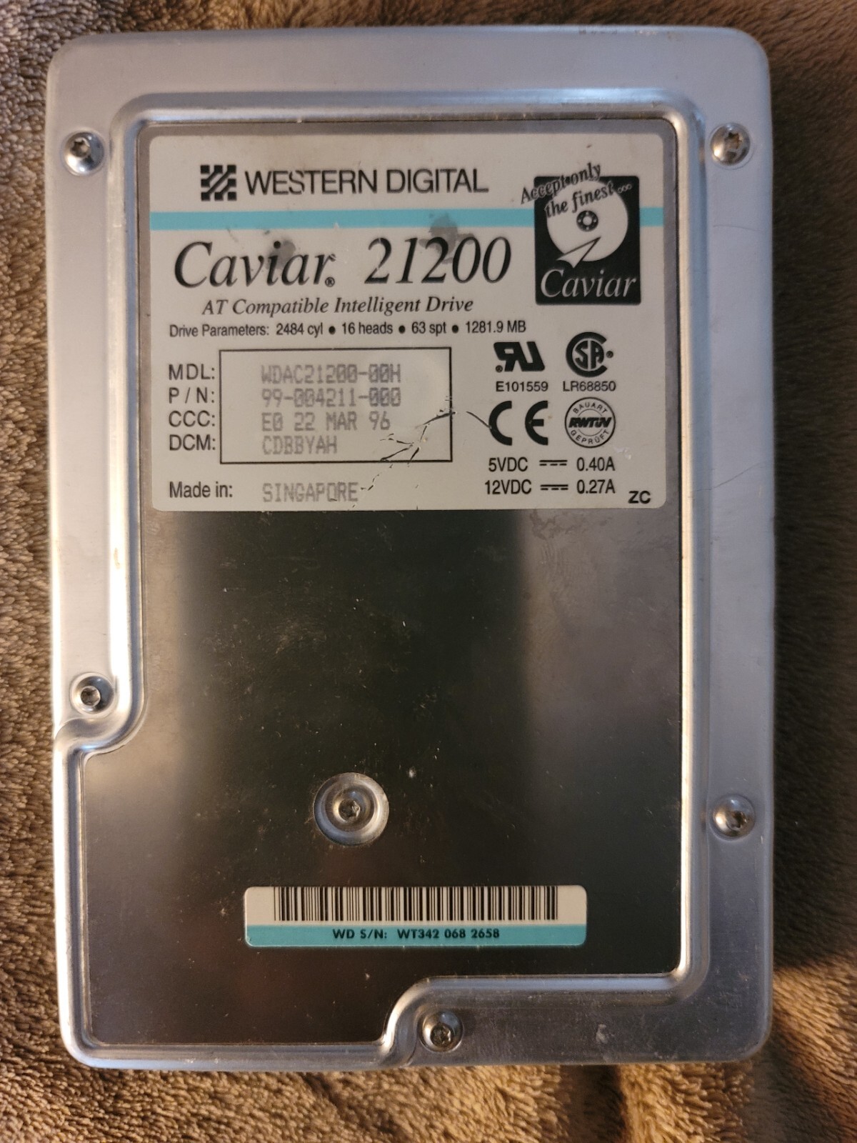 Western Digital Caviar 21200 AT Compatible Intelligent Drive - WDAC21200-00H