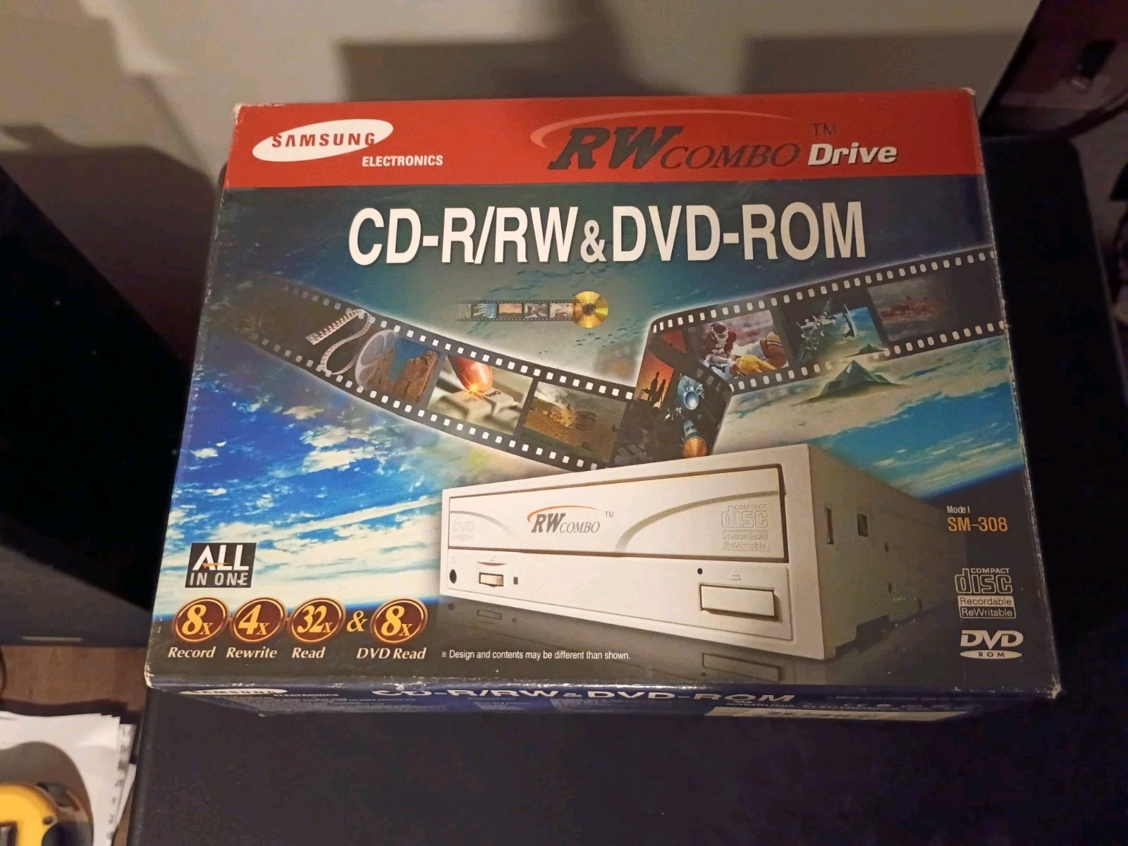 SAMSUNG SN-308 CD-RW DVD ROM OPTICAL DISC DRIVE TESTED ORIGINAL BOX