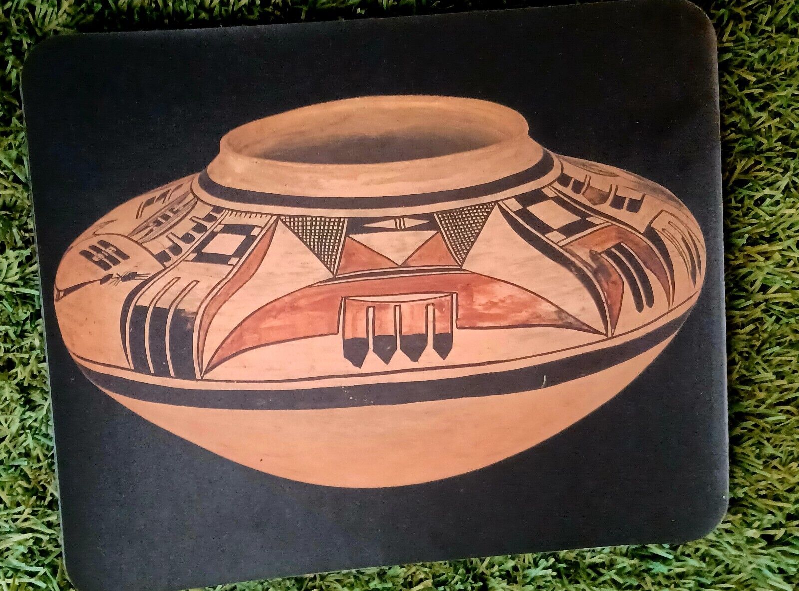 NEW ARTSY Mouse Pad Southwest Native American Aztecs Pottery  7x8.5