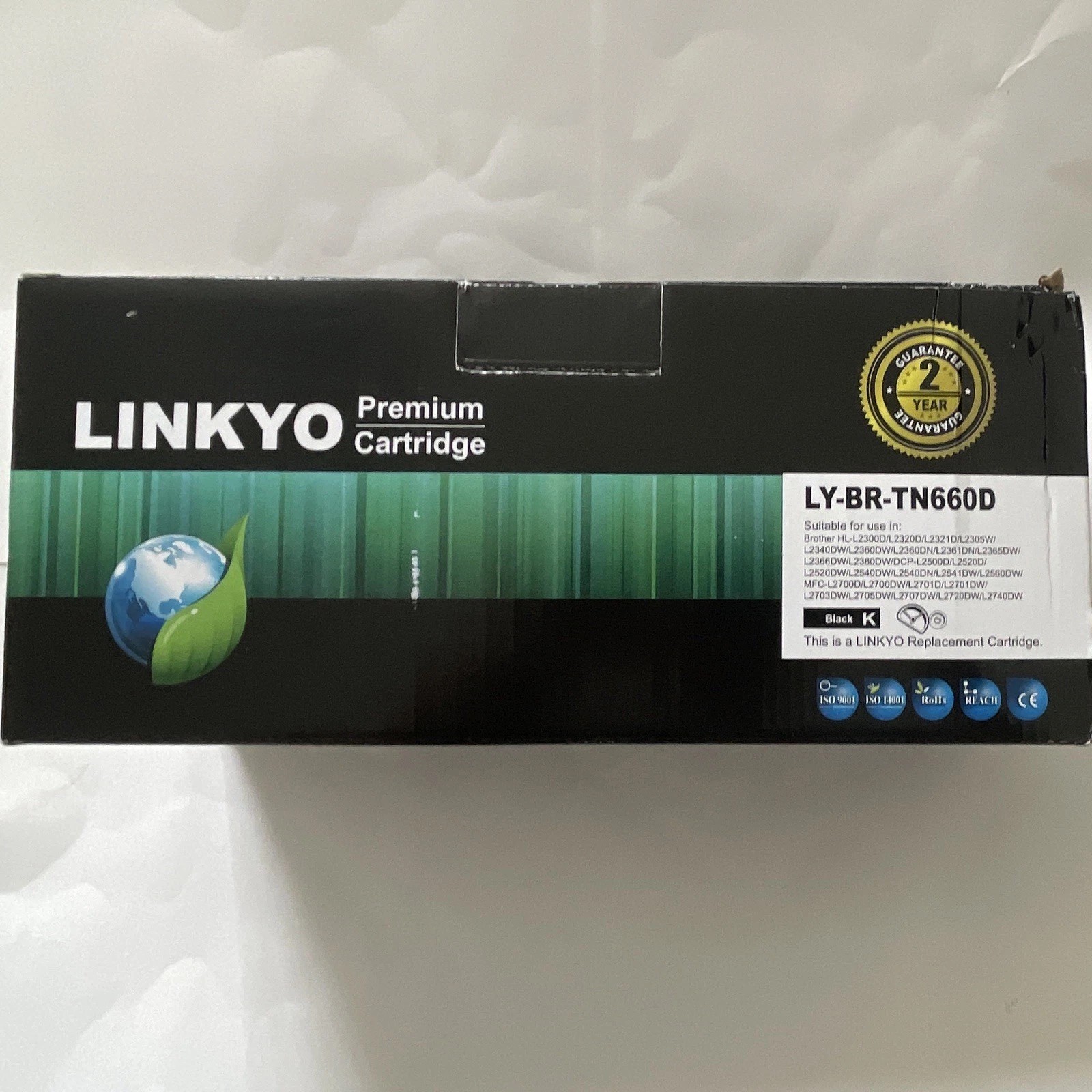LINKYO 2-Pack Compatible Brother TN660 TN630 Black High Yield Toner Cartridge