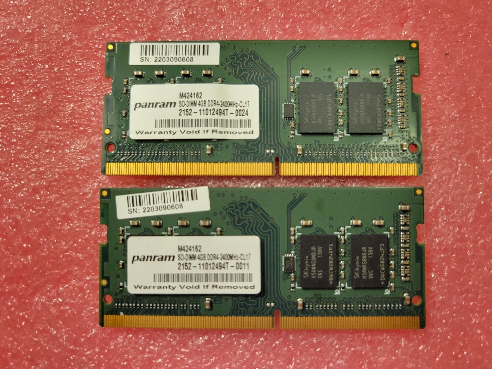 ( LOT OF 2) PANRAM M42162 SODIMM 4GB DDR4-2400MHz LAPTOP MEMORY
