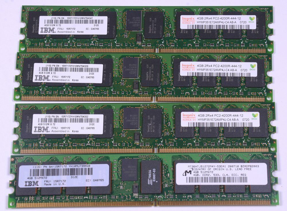 IBM 16GB (4x4GB) 533MHz DDR2 Memory 15R7172