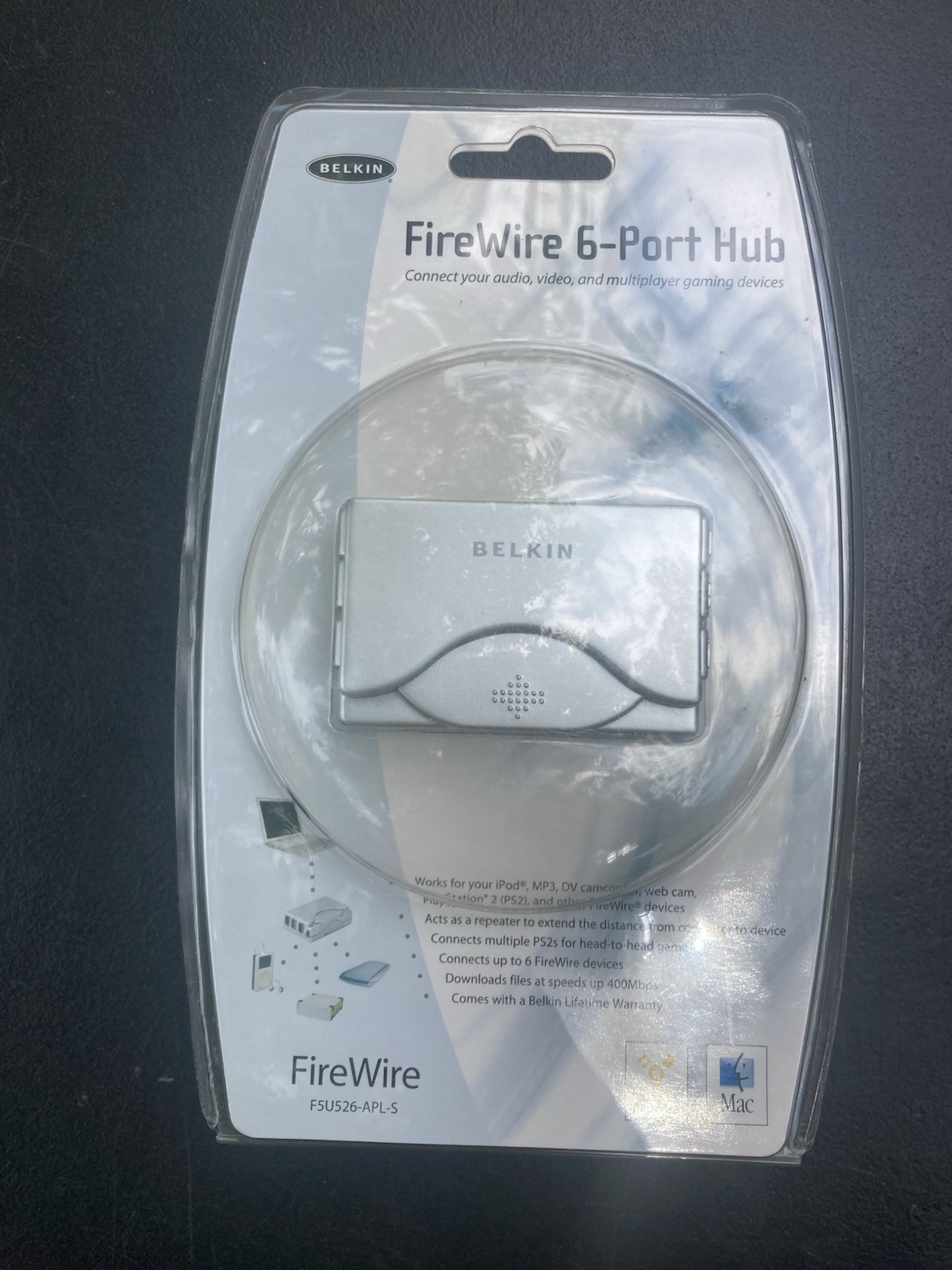 Belkin F5U526-APL-S FireWire 6-Port Hub (IEEE 1394) – New Sealed