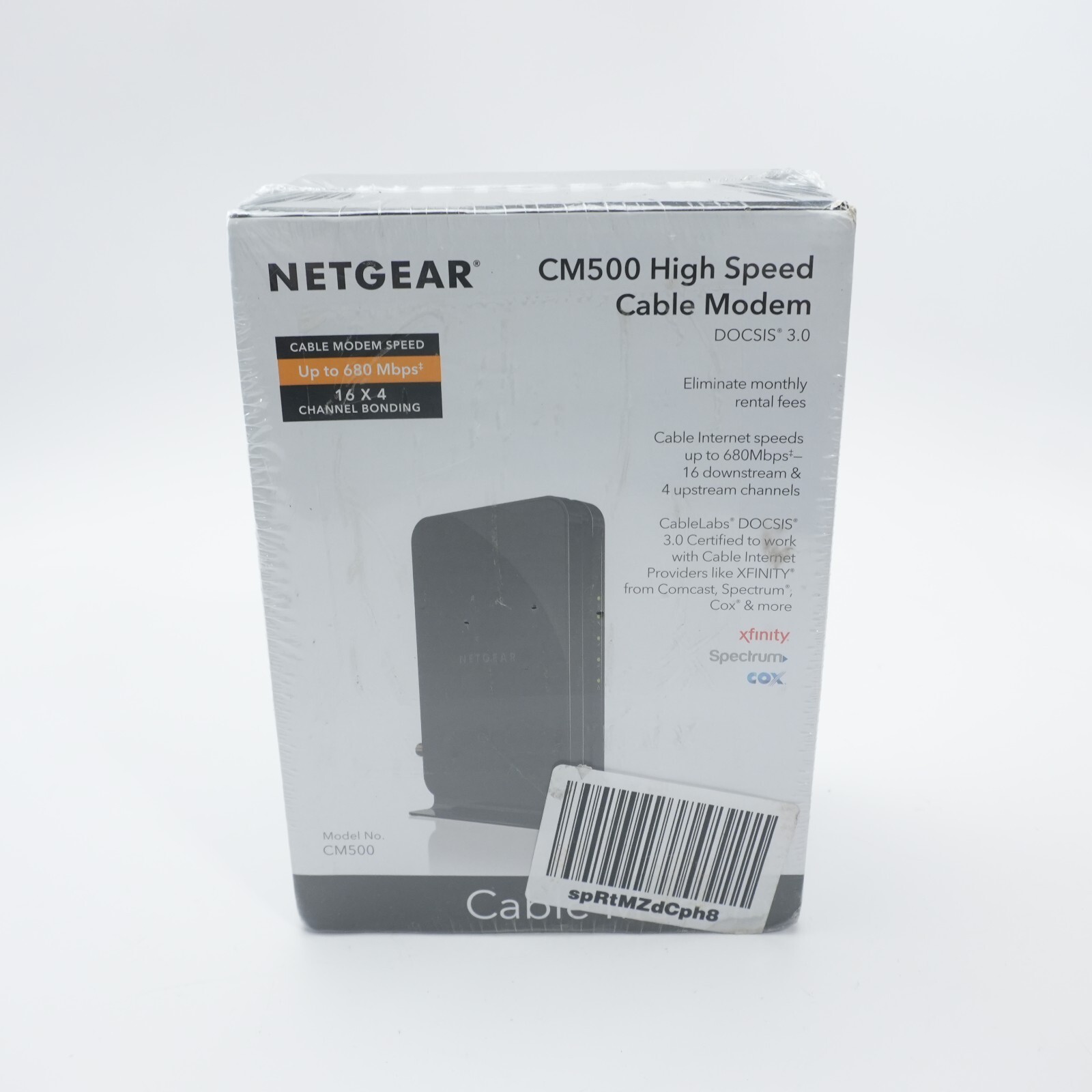 SEALED NETGEAR CM500-1AZNAS 16x4 DOCSIS 3.0 Cable Modem Max Speeds of 686mbps