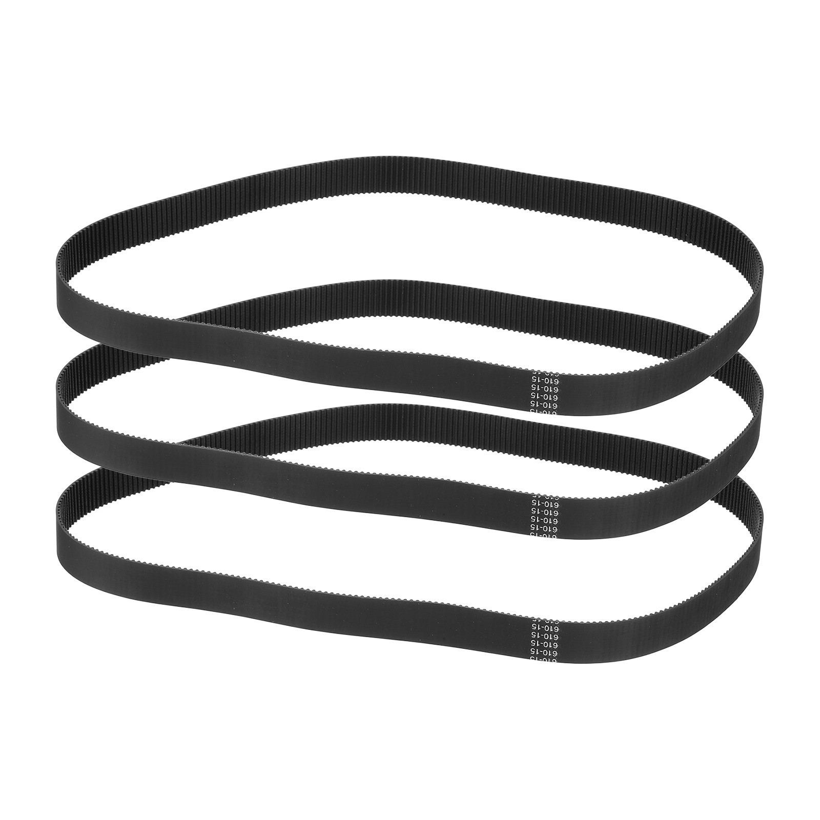 610mm GT-2 Timing Belt, 3pcs 15mm Width 2mm Pitch 3D Printing Closed Loop, Black
