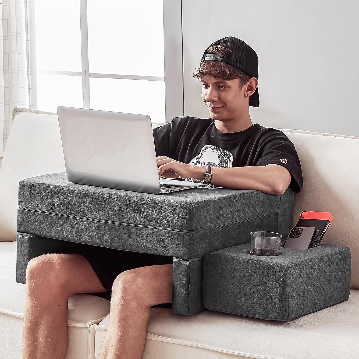 Lap Desk Pillow for Laptop, Large Reading Pillow for Adult, Arm Rest Pillow