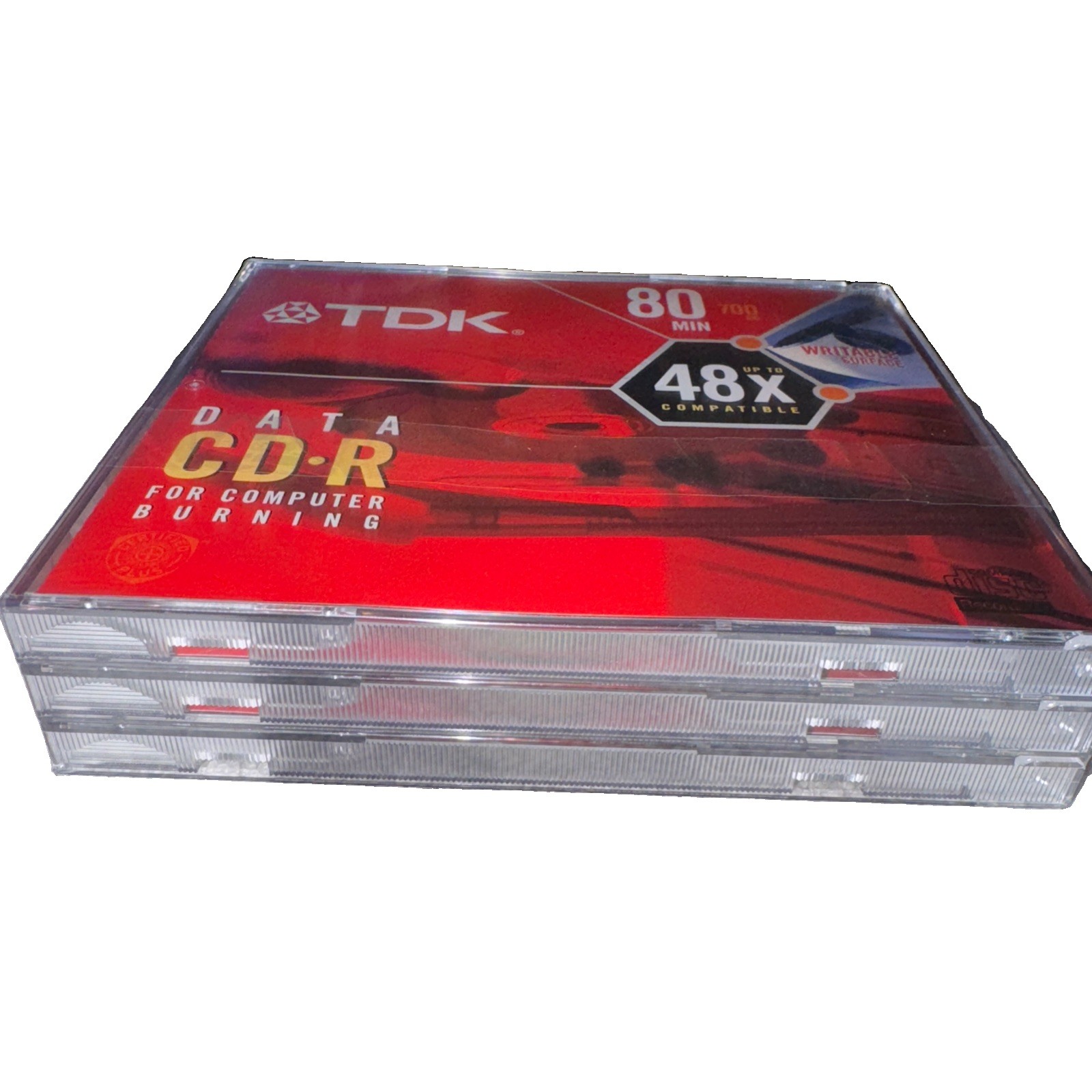 TDK 80-Minute CD-R Discs 3-Pack New Original Plastic Wrapped 700 MB Rewritable 