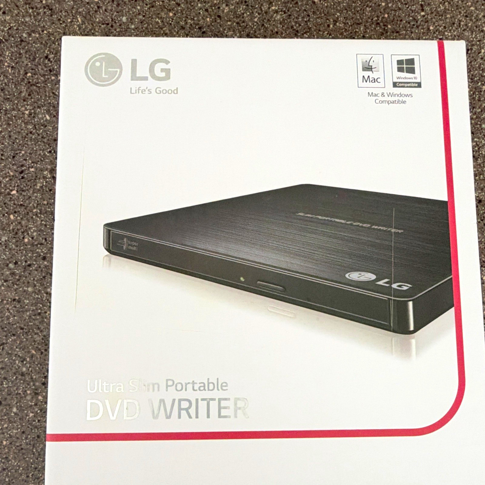 LG Ultra Slim Portable DVD Writer External USB DVD/CD Drive M-DISC Black