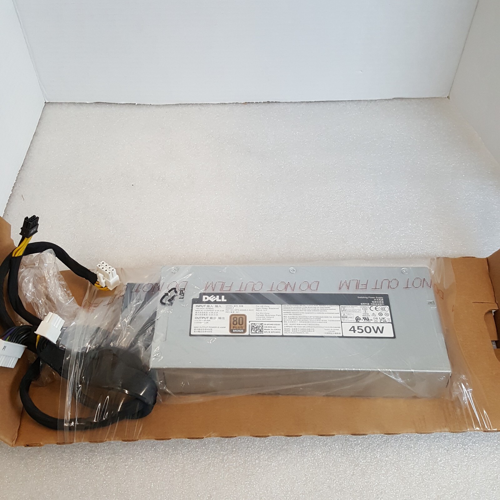 NEW Dell 450W 80+ Bronze Cabled PSU (D450E-S0) P34M3 0P34M3