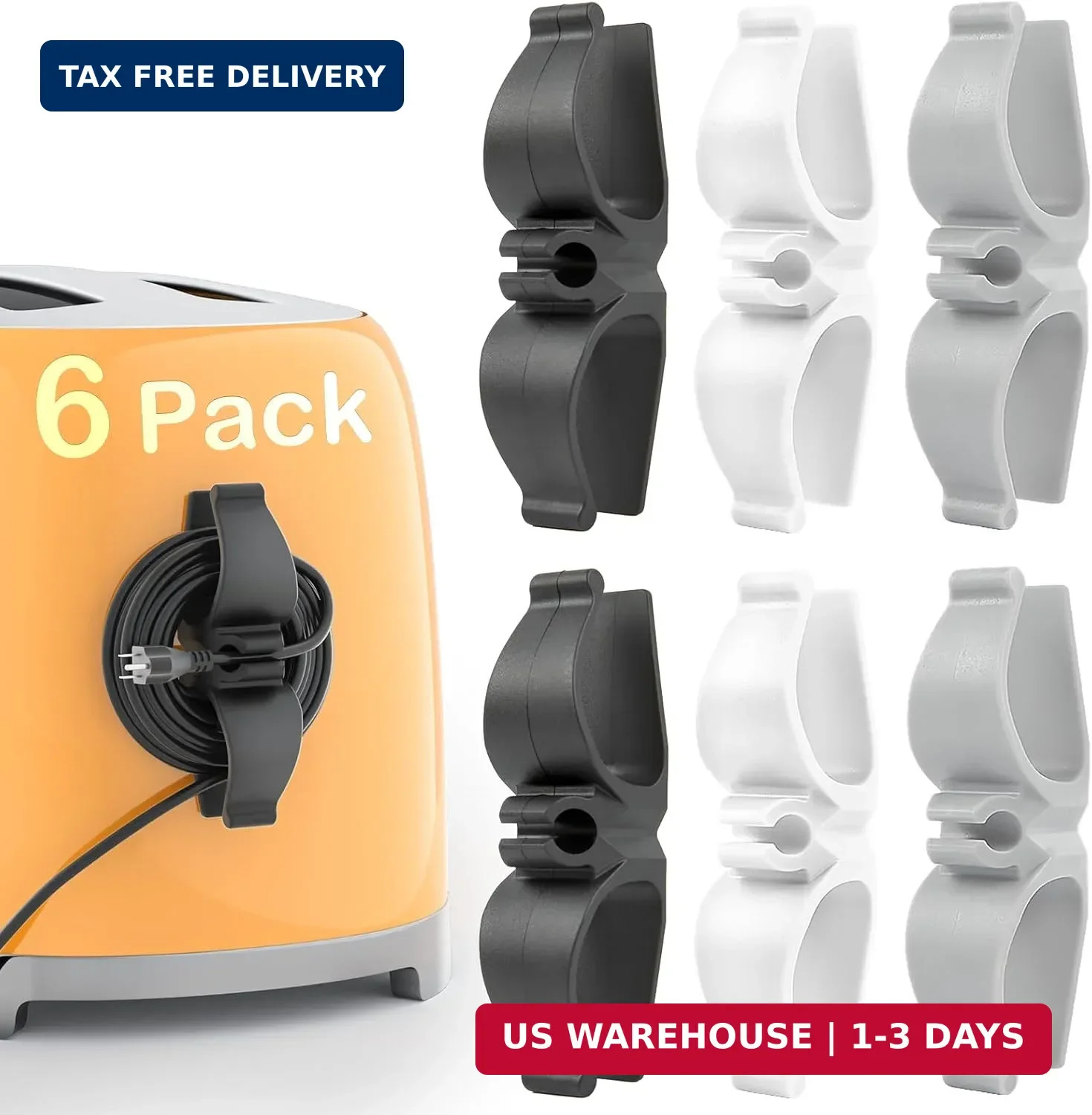 Daisyhome Cord Organizer for Kitchen Appliances-6PCS, Adhesive Cord Holder | App
