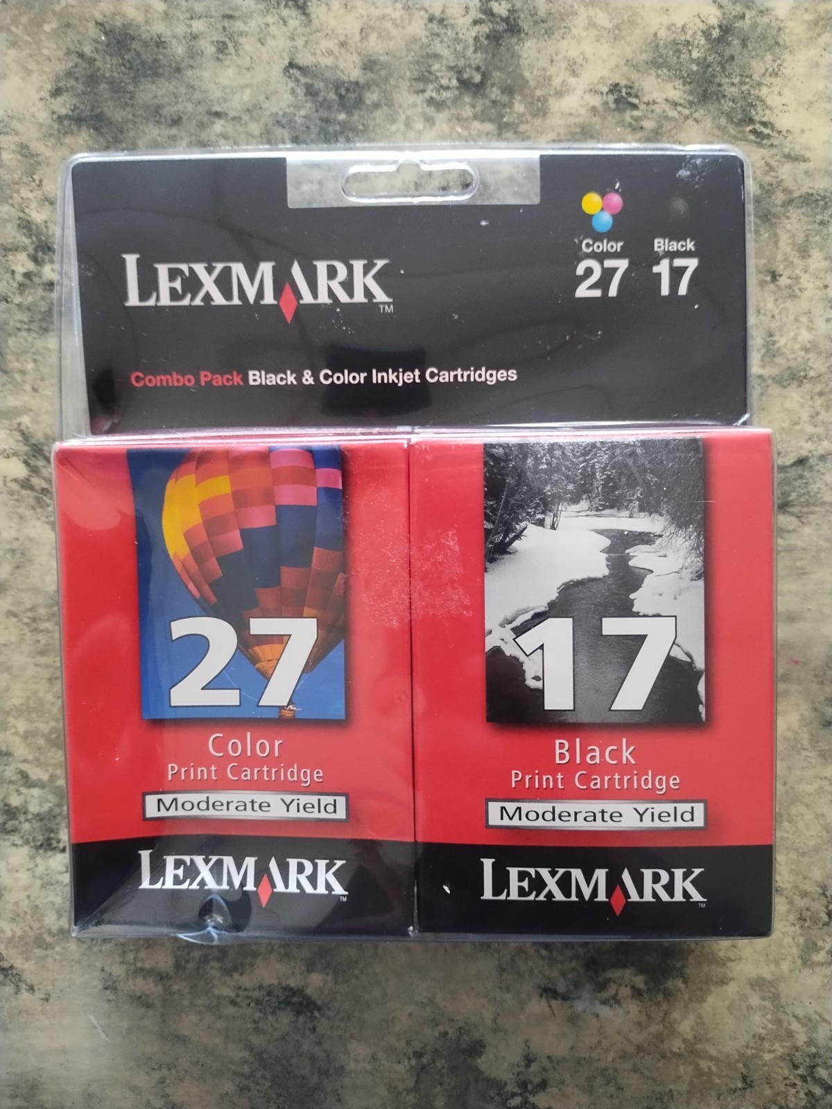 Genuine Lexmark 17 & 27 Black and Color Ink Cartridges Combo Pack (Sealed)