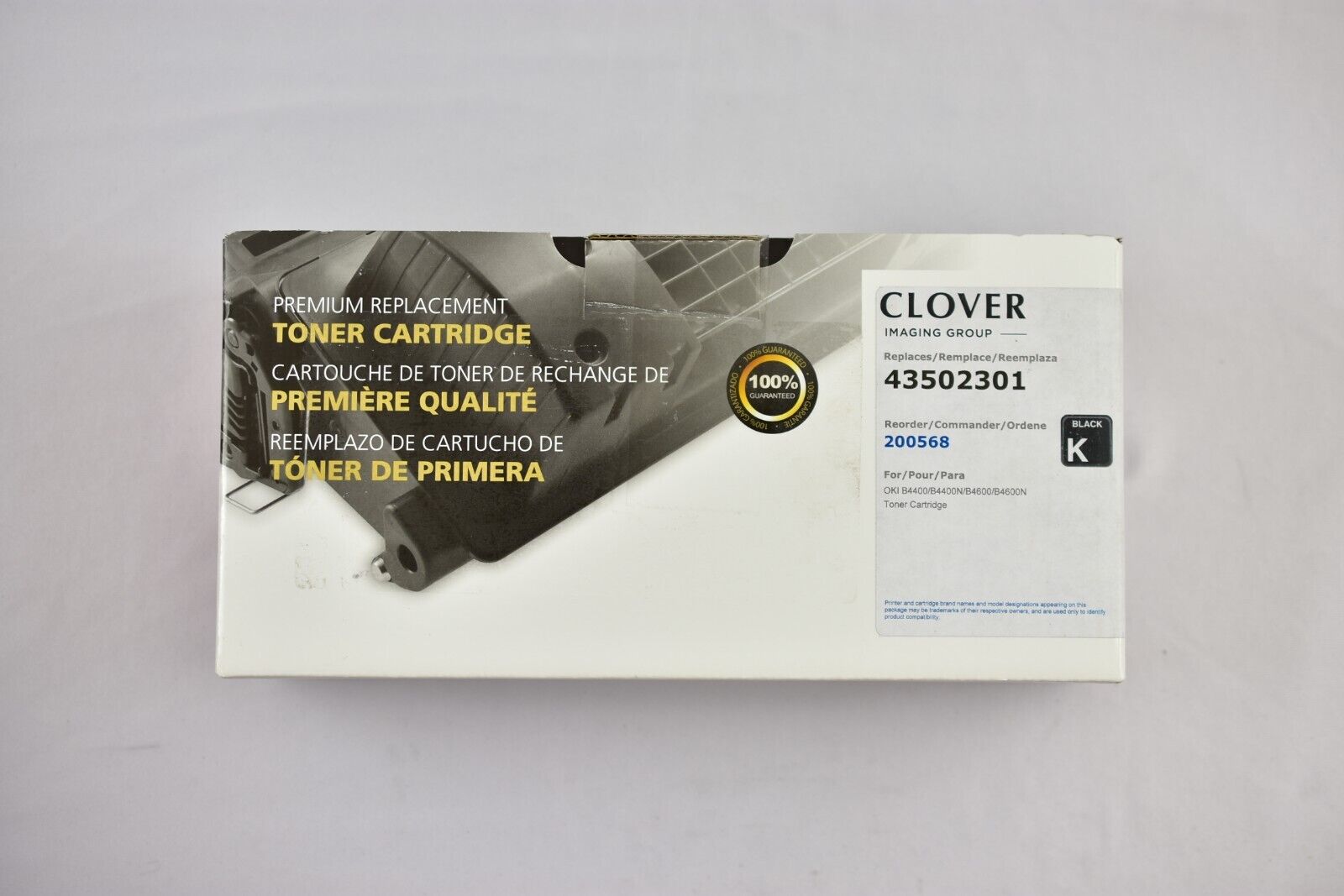 Clover Replacement for OKI (43502301) Black Toner Cartridge