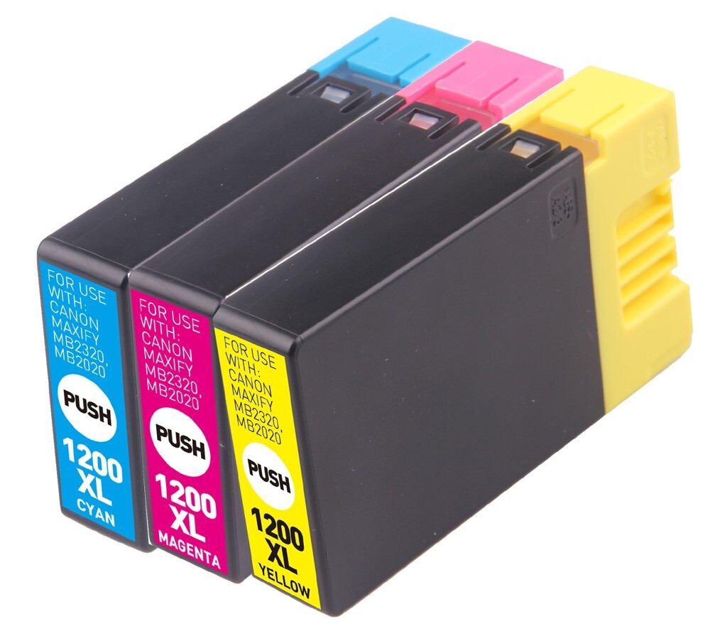 3 Pack CMY Printer Ink fits PGI-1200XL Canon Maxify MB2120 MB2720 MB2020 MB2320