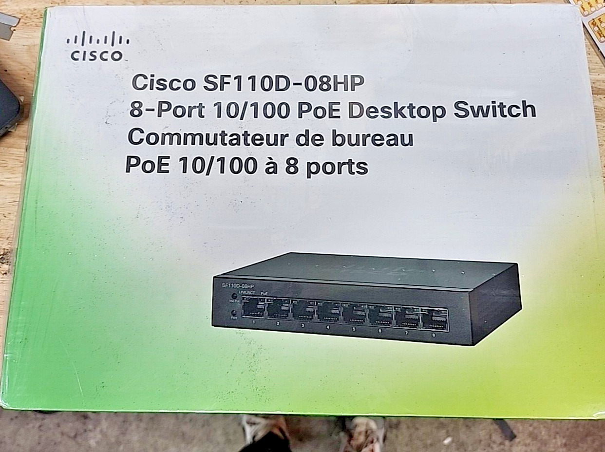CISCO SF110D08HP 8 Port 10 100 PoE Desktop Switch