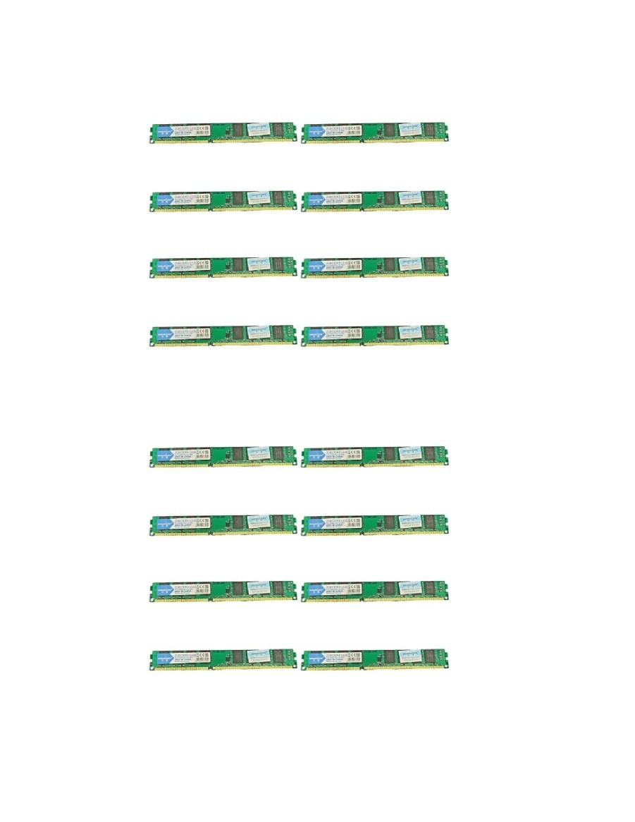 16GB Bulk Lot | 8 x 2GB DDR3 1333MHz PC3-10600U RAM | GREEN PCB | NEW | WARRANTY