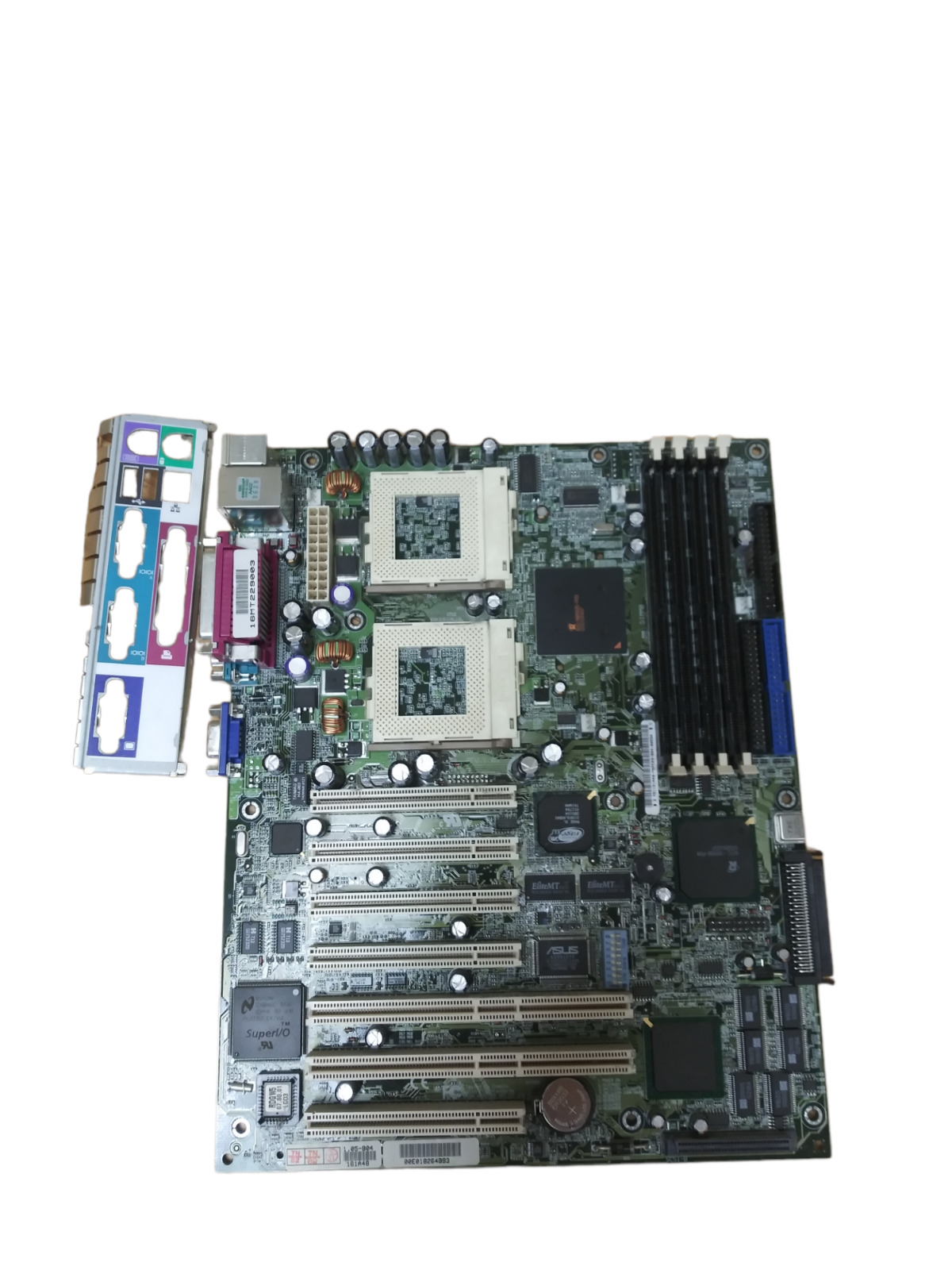 CUR-DLS Dual Socket 370 Motherboard W/ IO Shield tested good