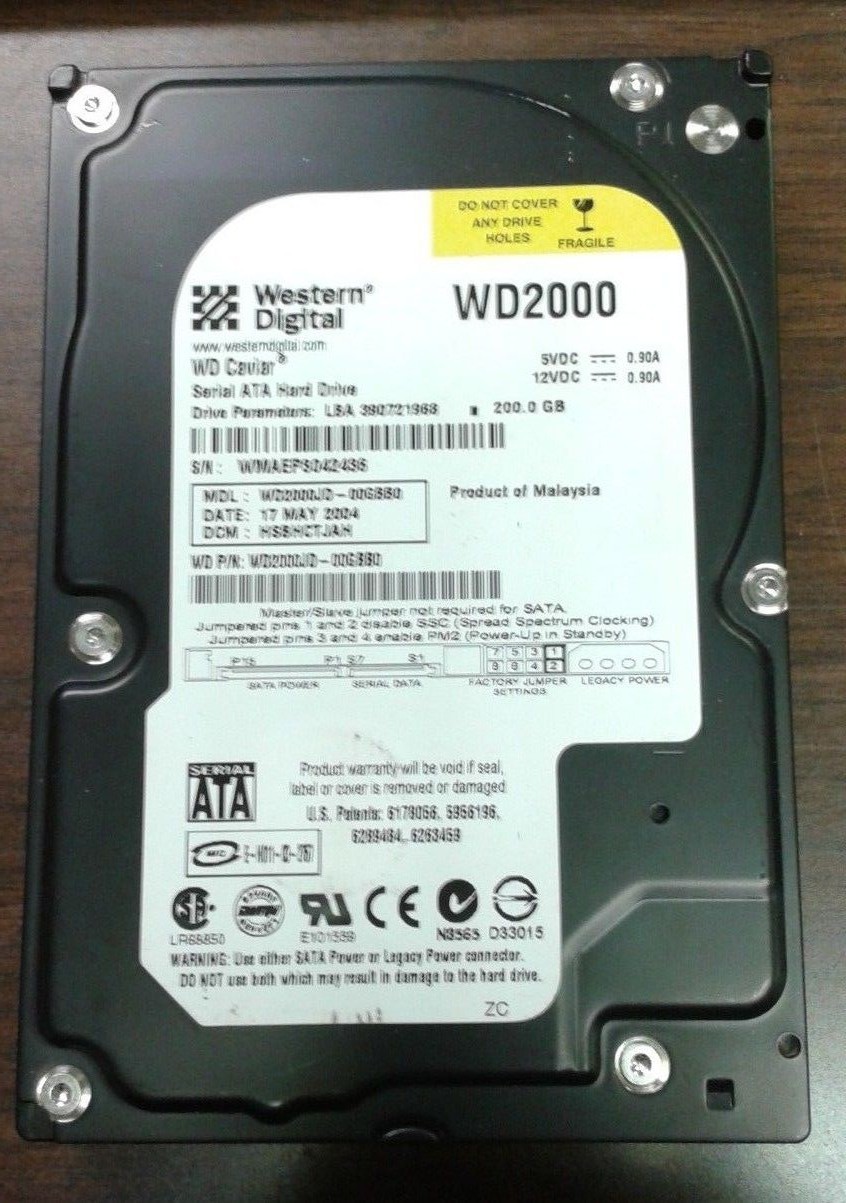 Western Digital Caviar 200GB WD2000JD-00GBB0 DCM: HSBHCTJAH Hard Drive