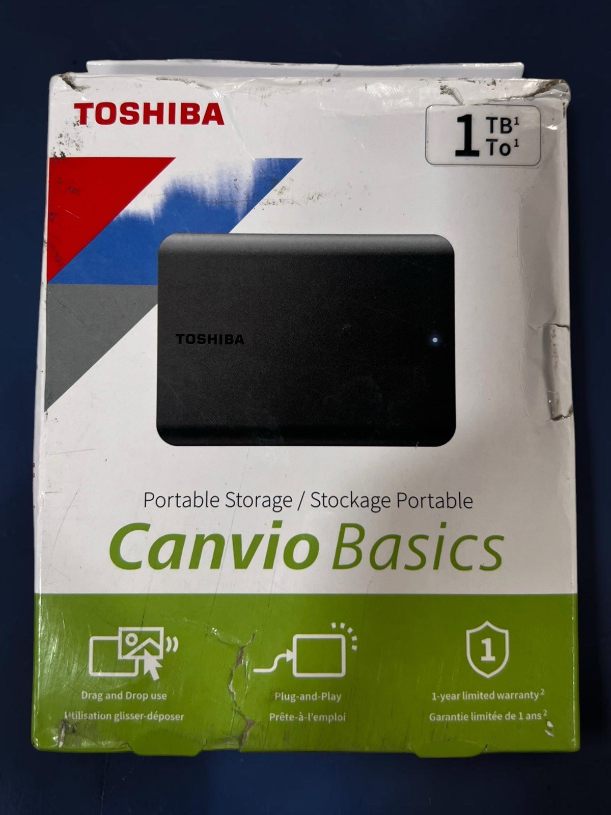 Toshiba Canvio Basics 1TB Portable External Hard Drive USB 3.0 New