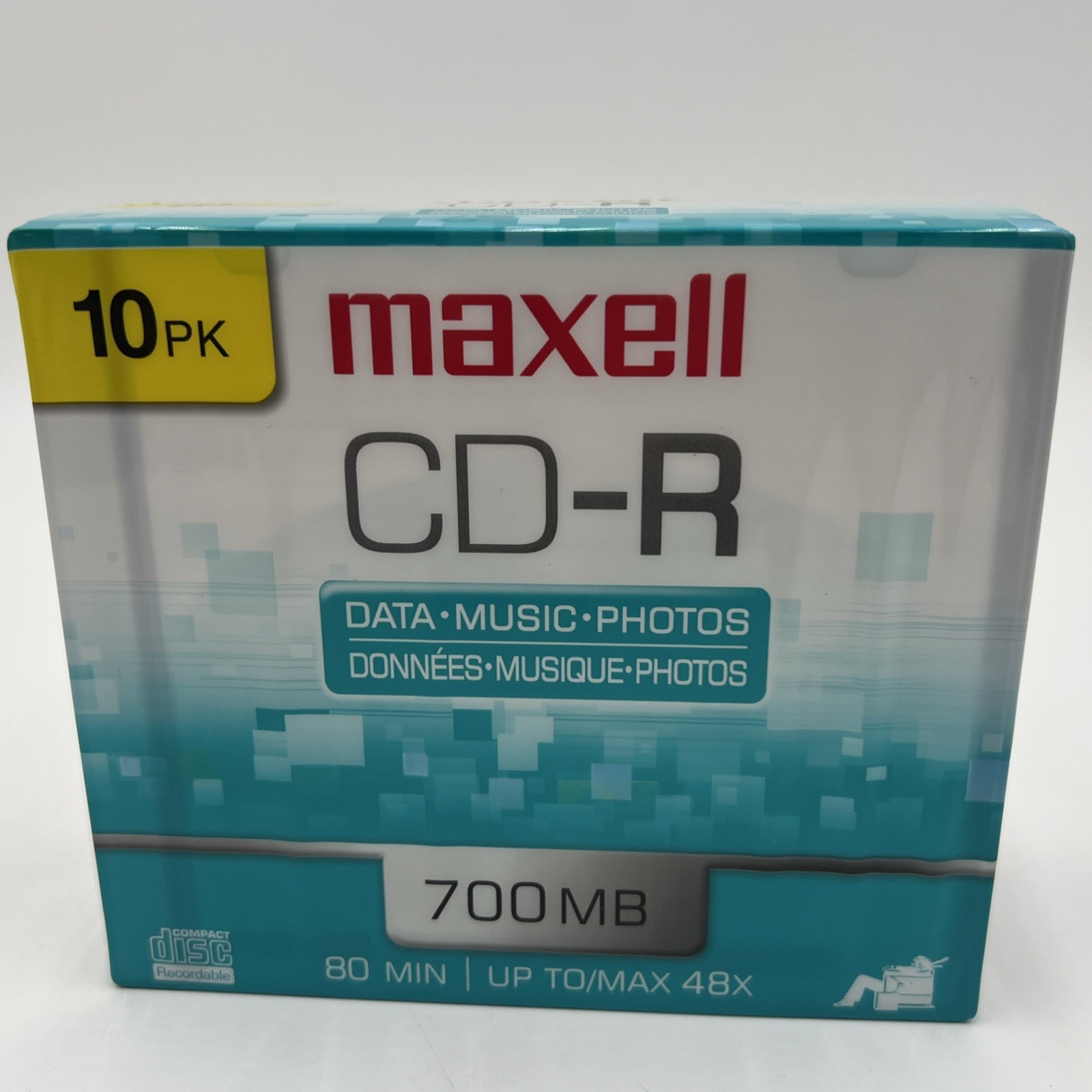 Maxell CD-R 10 Pack 700MB 80 Min 48x Blank Recordable Discs Music Data NEW