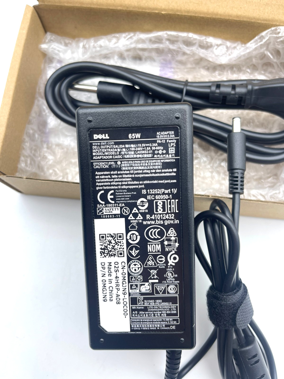 Genuine 65W Laptop Adapter For Dell Latitude 3510 3520 3310 3440 XPS 13 12 11