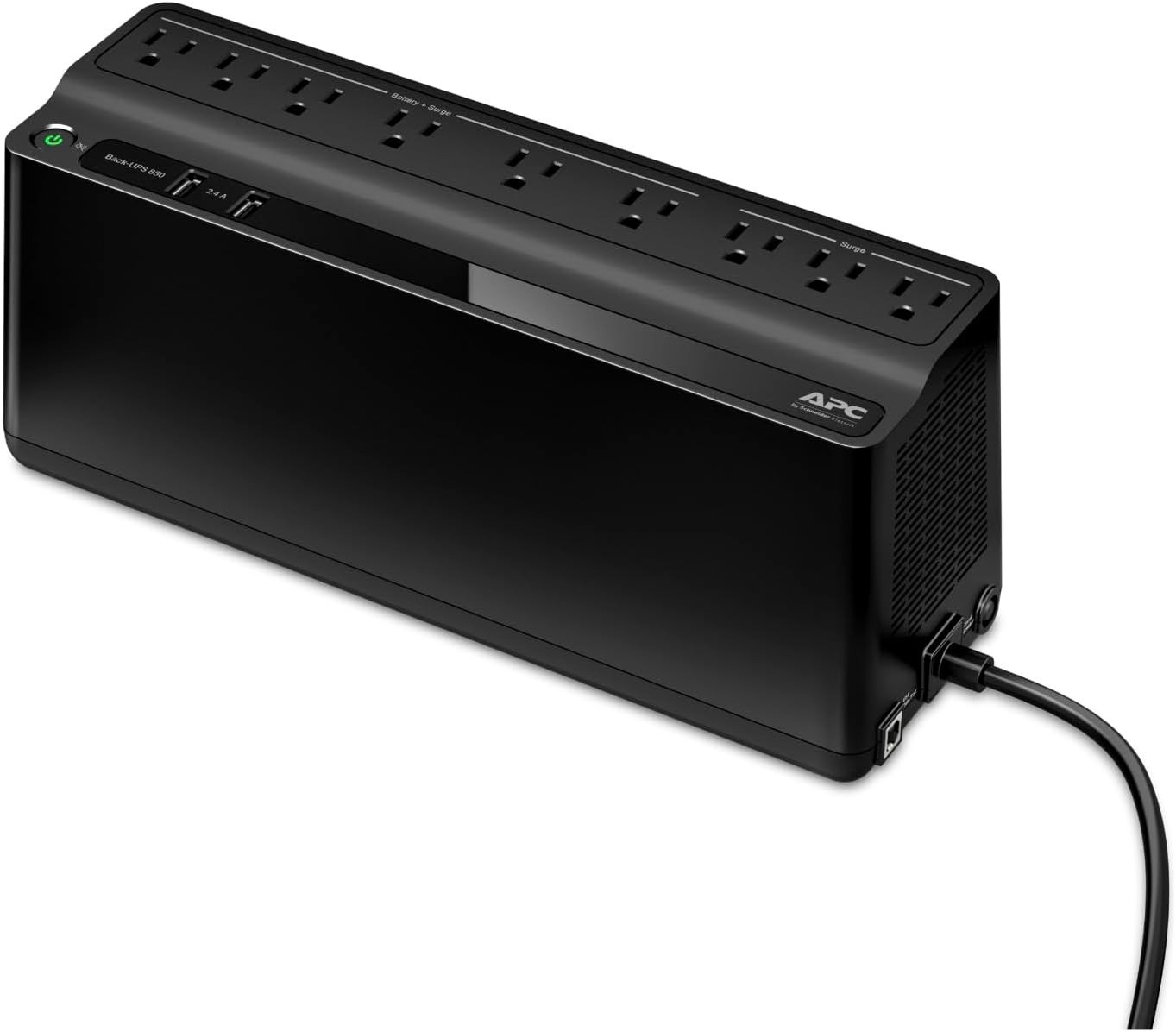 APC BE850G2 Back-UPS, 850VA, 120V, 2-USB Charging Ports NEMA 5-15R Surge Outlets