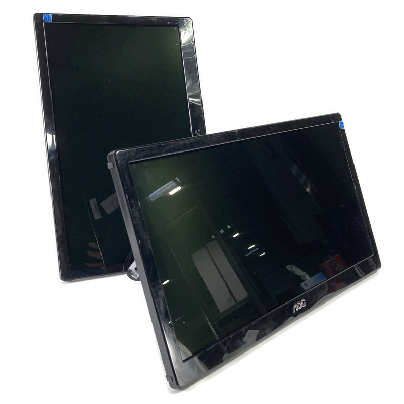 Lot of 2 AOC E1659FWU 15.6" Ultra Slim 1366x768 USB Portable LCD Monitor