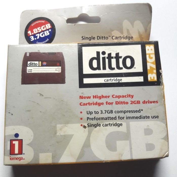 NOS Iomega 3.7GB Higher Capacity  One Cartridge for Ditto 2GB Drives Vintage