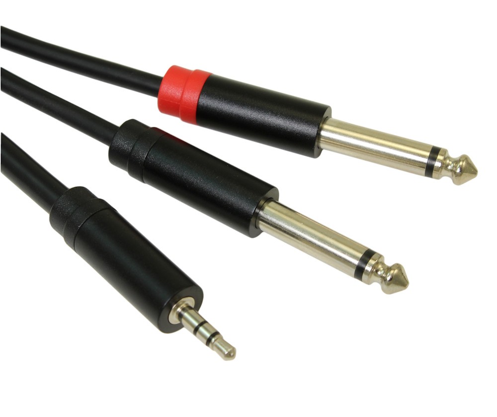 3ft Premium 3.5mm TRS Stereo Male to 2 1/4inchinch TS Stereo Breakout Cable