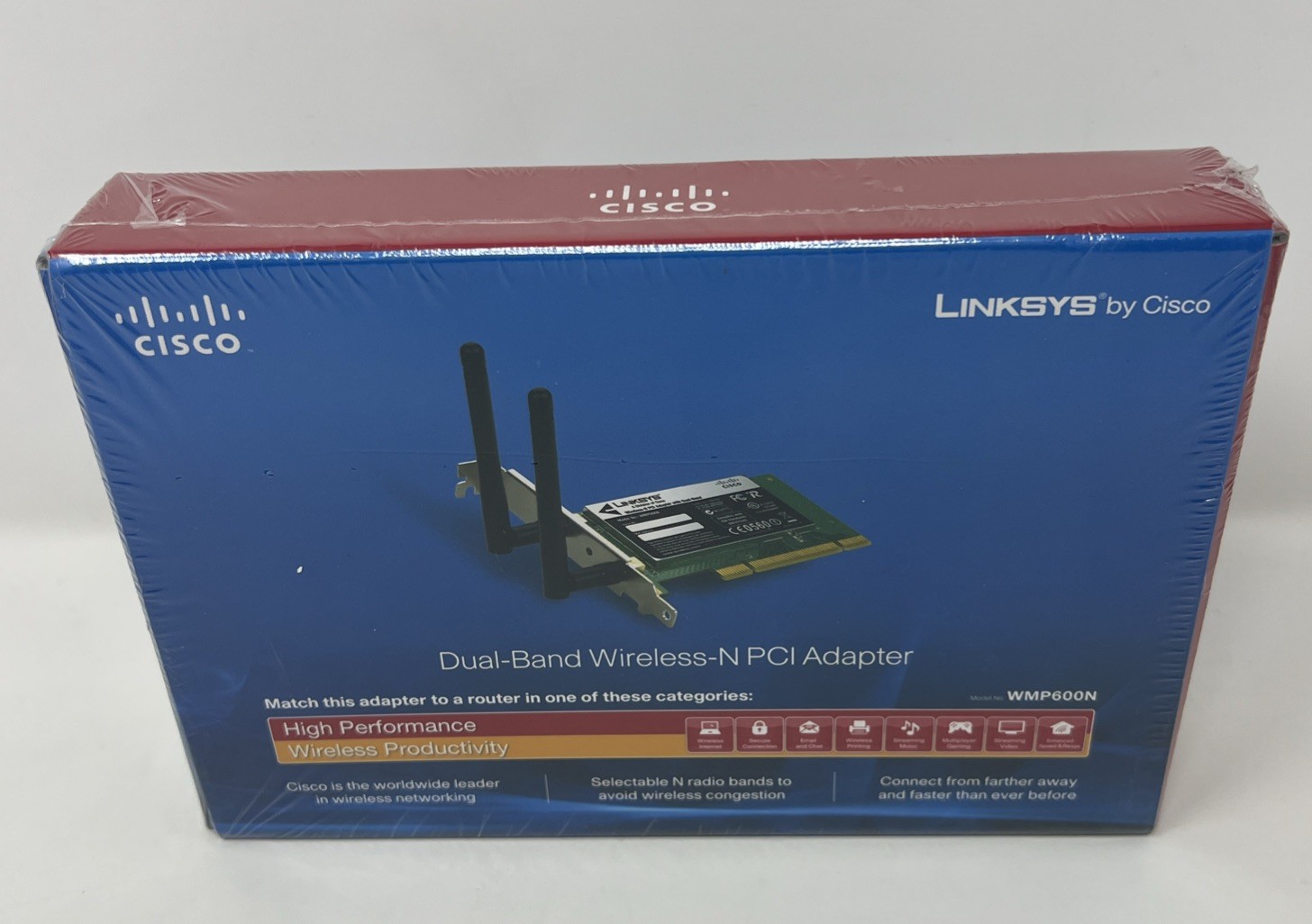 Linksys Dual-Band Wireless-N PCI Adapter WMP600N New Sealed Cisco