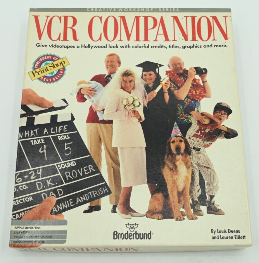 Apple IIGS Creative Workshop VCR Companion Broderbund 1988 CIB Floppy IIe IIc 