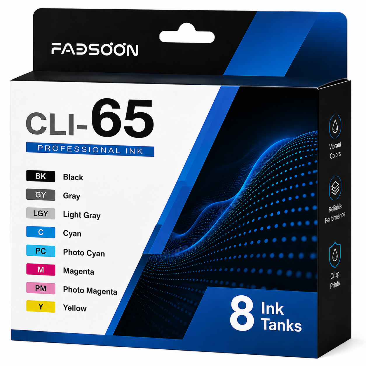 CLI-65 8PK Ink Cartridge Fit for PIXMA PRO-200 PRO-200S Professional Photo