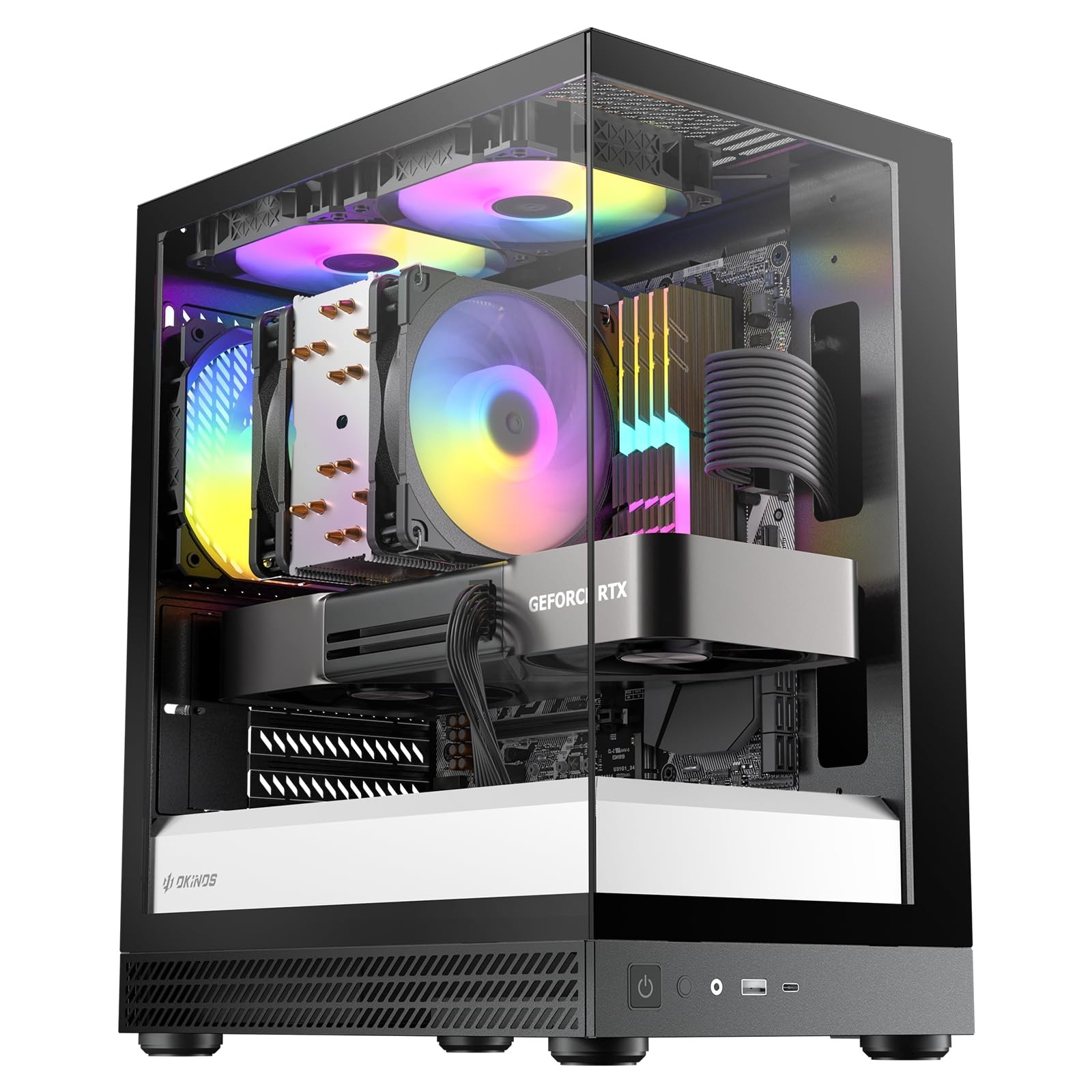 Okinos Aqua UNO Micro ATX Case, No Radiator Support, Max GPU Length 309mm, Qu...