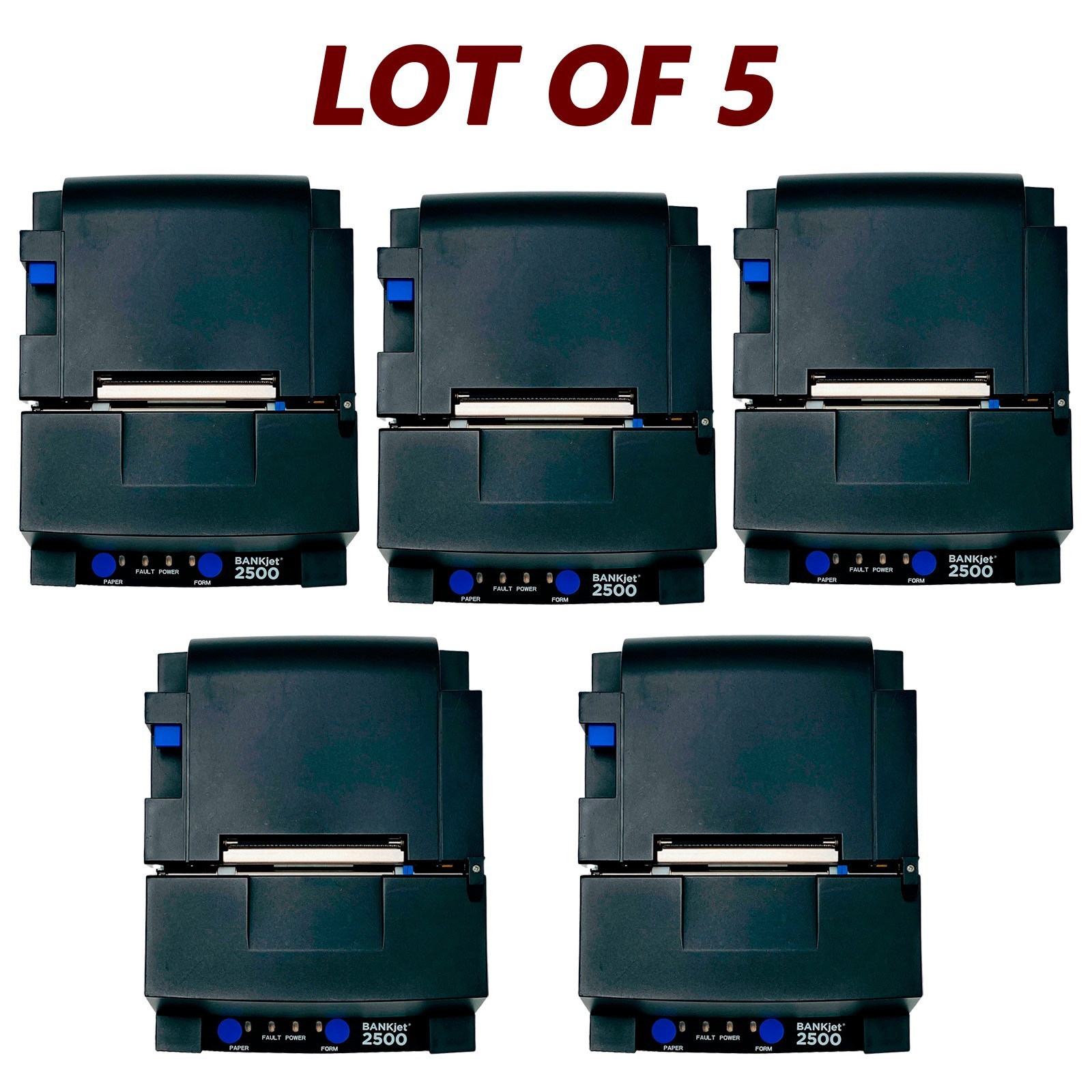 LOT OF 5 TransAct BANKjet 2500 Inkjet Receipt Validation Printer USB No Adapter