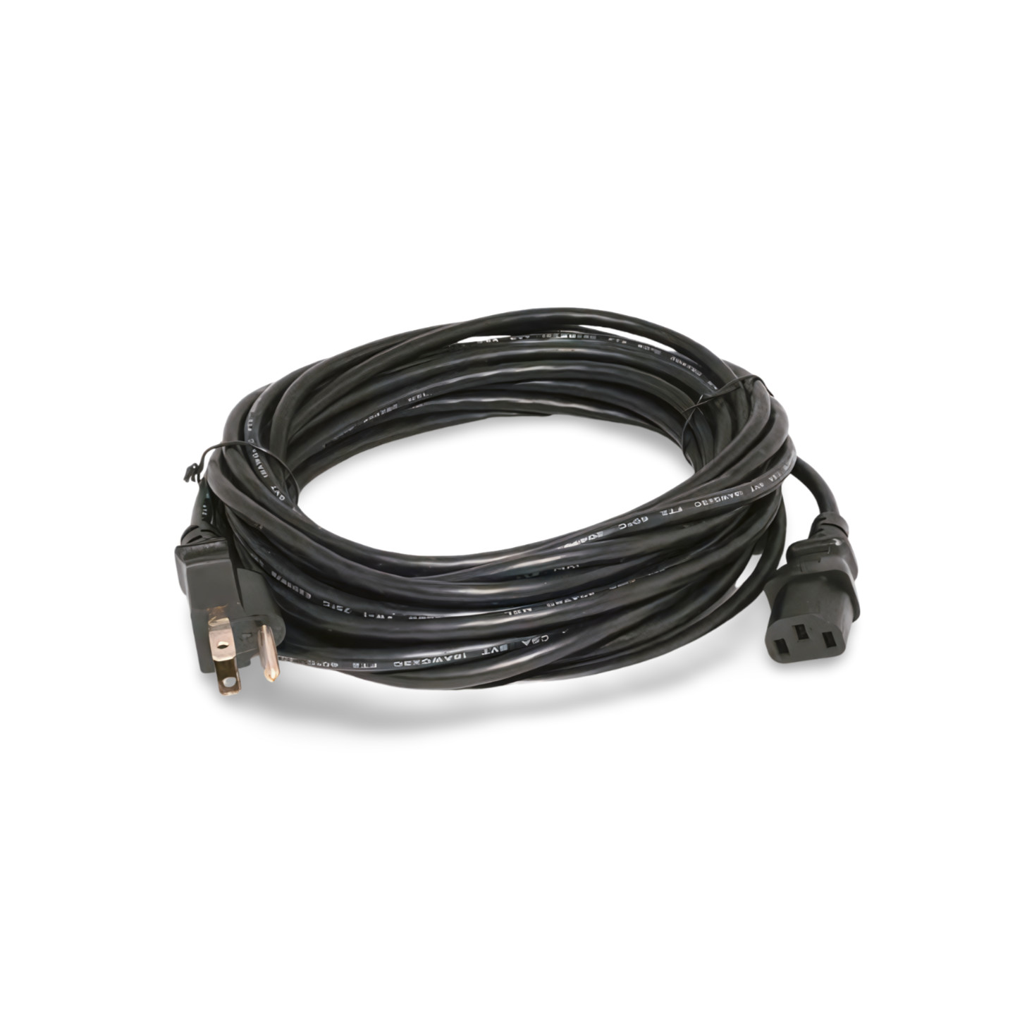 25ft Universal Power Cord NEMA 5-15P to IEC320C13 18 AWG - Black