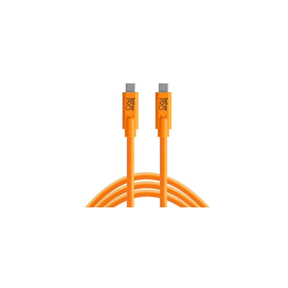 Tether Tools TetherPro USB Type C Male to USB Type C Male Cable 10 Ft Orange
