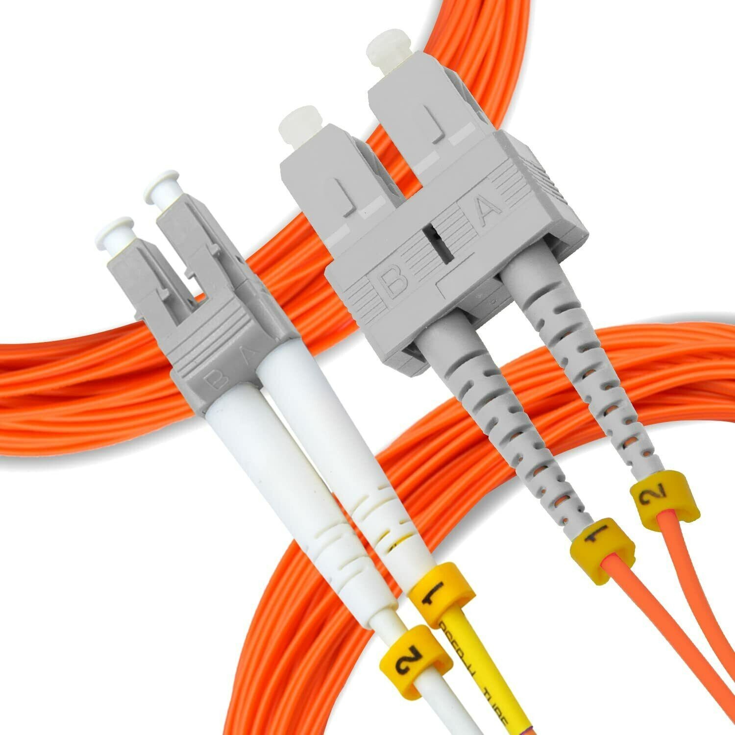 SIIG OM2 LC to SC  62.5/125 Fiber Optic Cable Multimode Duplex Orange Cord 3M