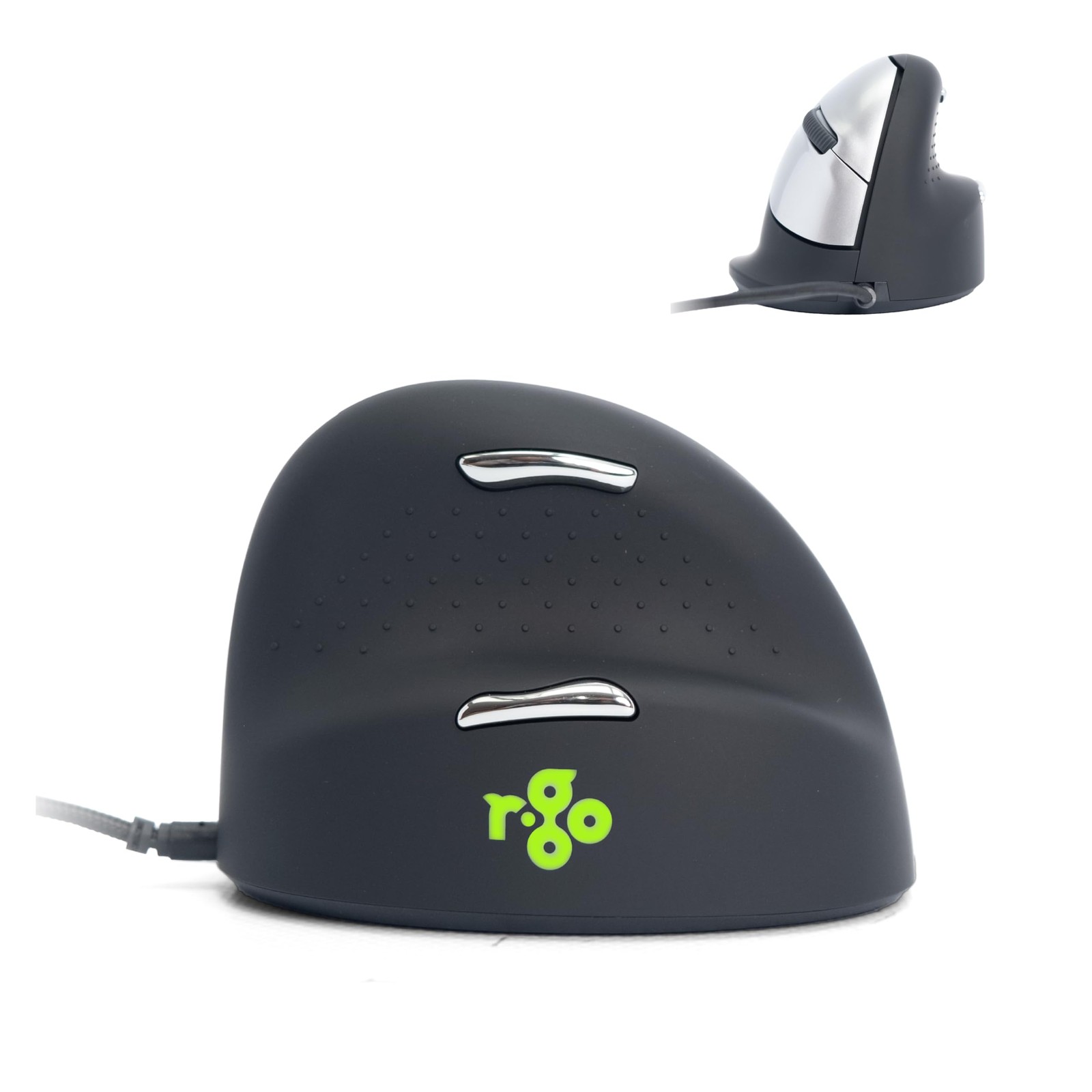 R-Go HE Ergonomic Mouse, with Break Software, USB-C Wired (with USB-A Converter)