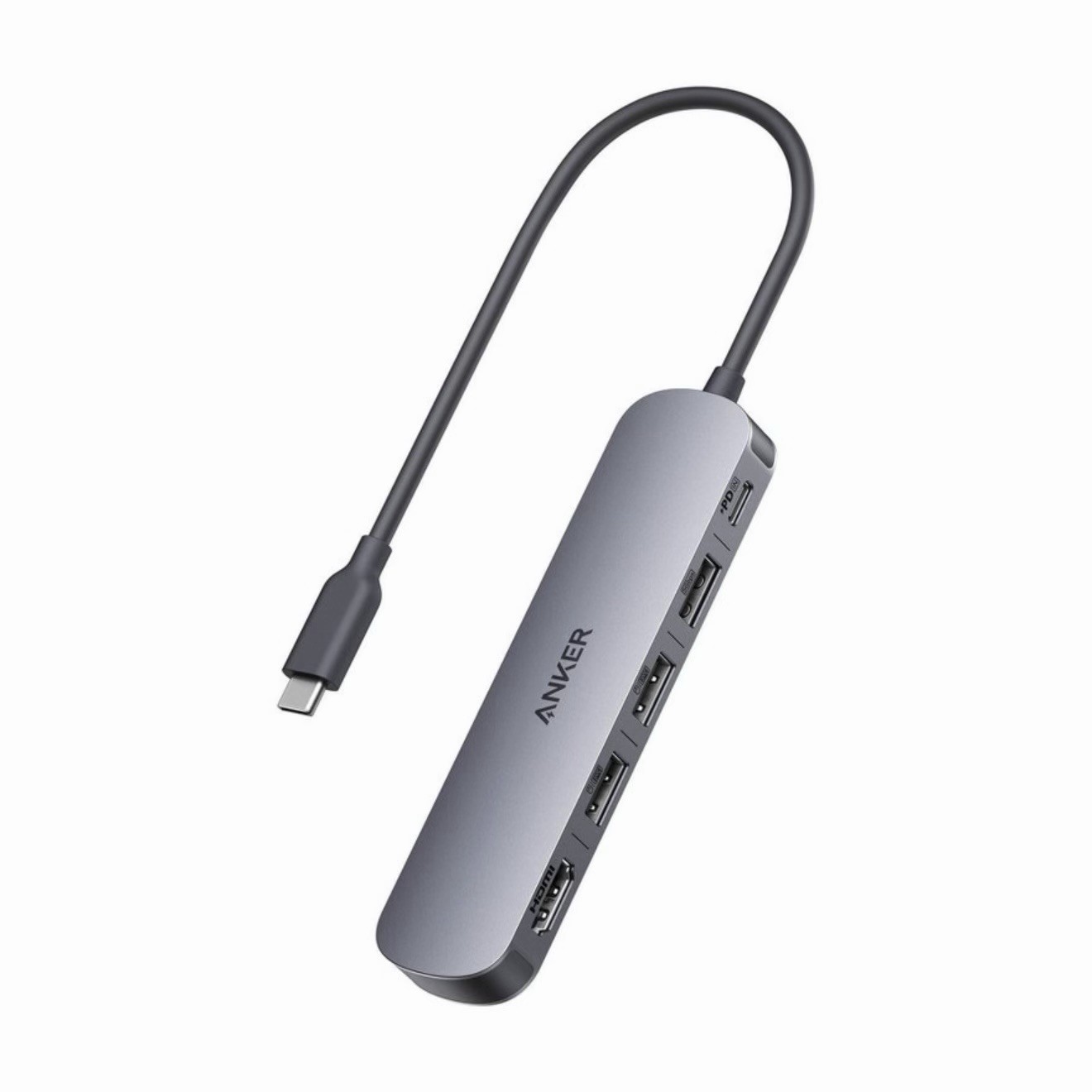 New Anker USB C Hub, 5-In-1 USB Hub for Laptops, 4K HDMI Multiport Adapter 90W
