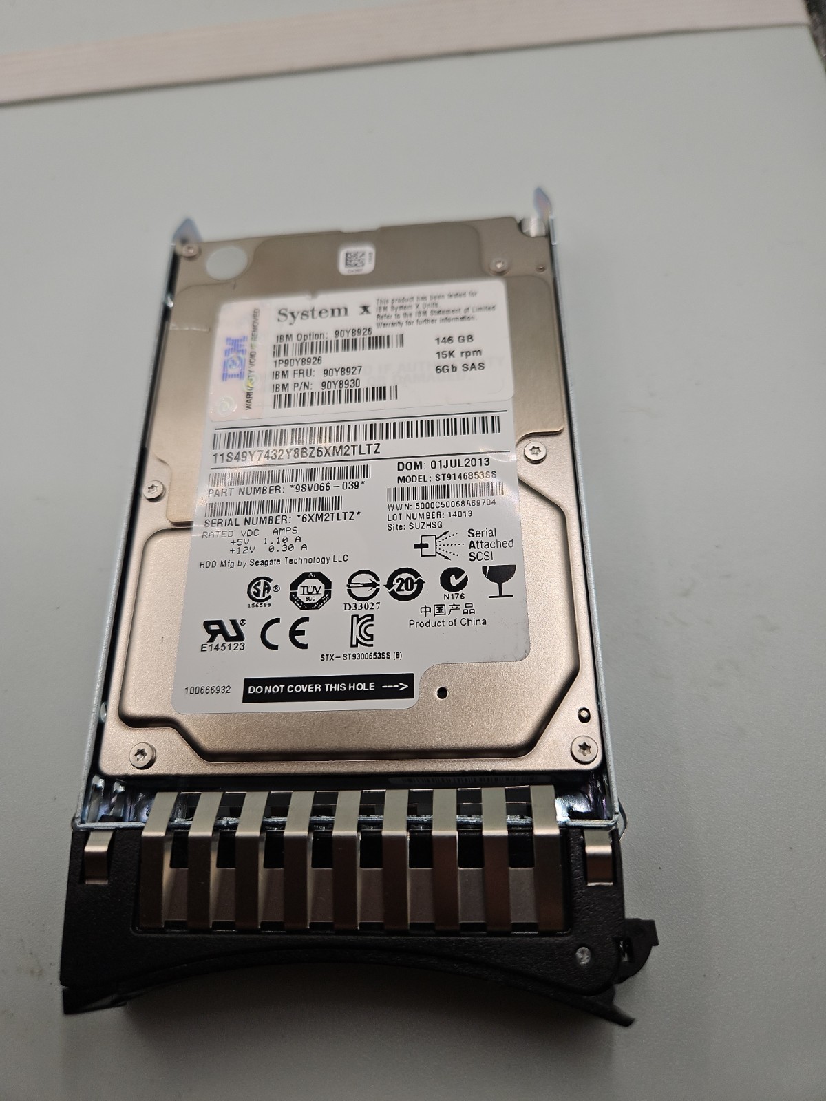 IBM 90Y8927 146GB 15K 6Gb 2.5in SFF 90Y8926 90Y8930 IBM G2HS SAS HDD