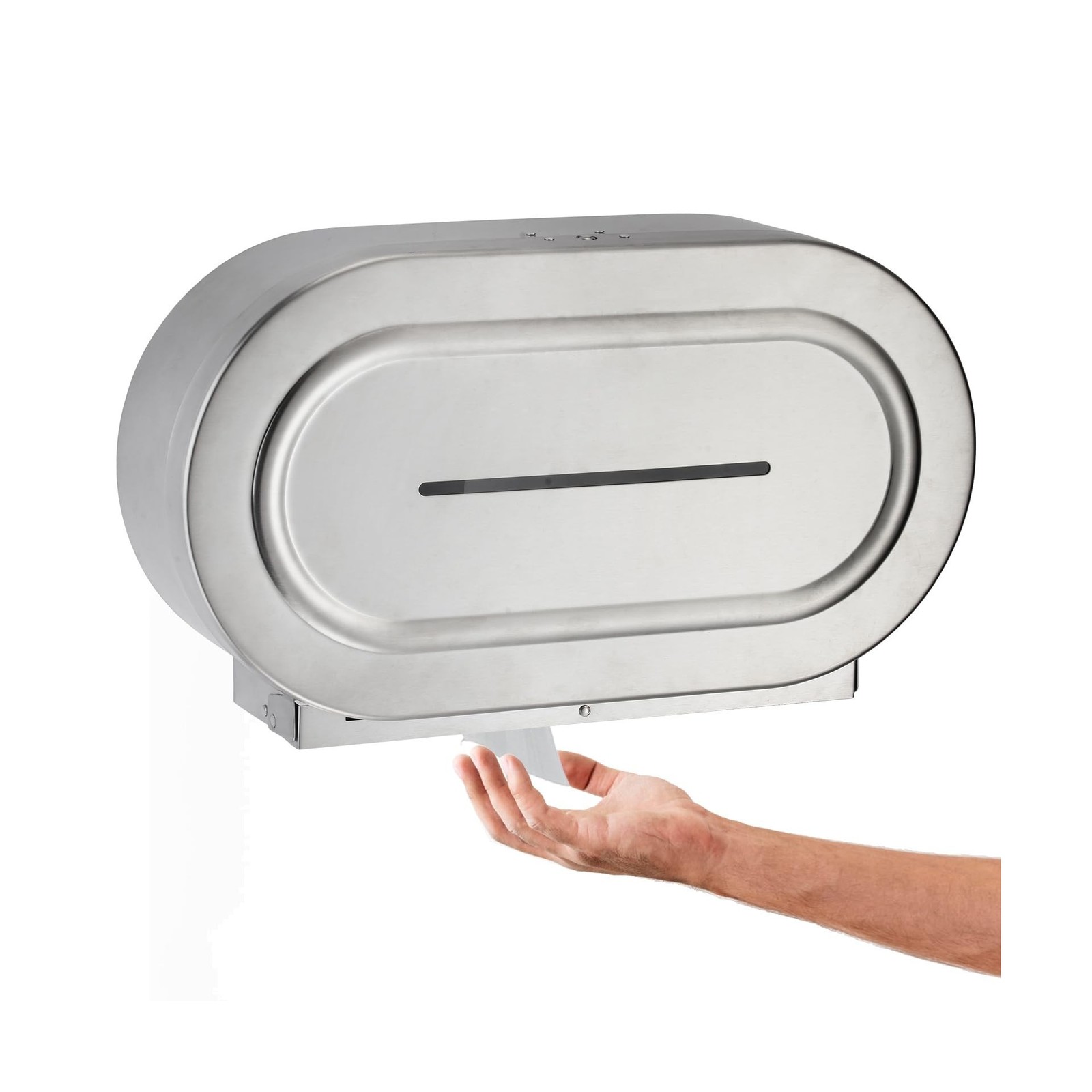 Stardrix Stainless Steel Twin Jumbo Toilet Paper Dispenser Wall Mount, 9" Com...