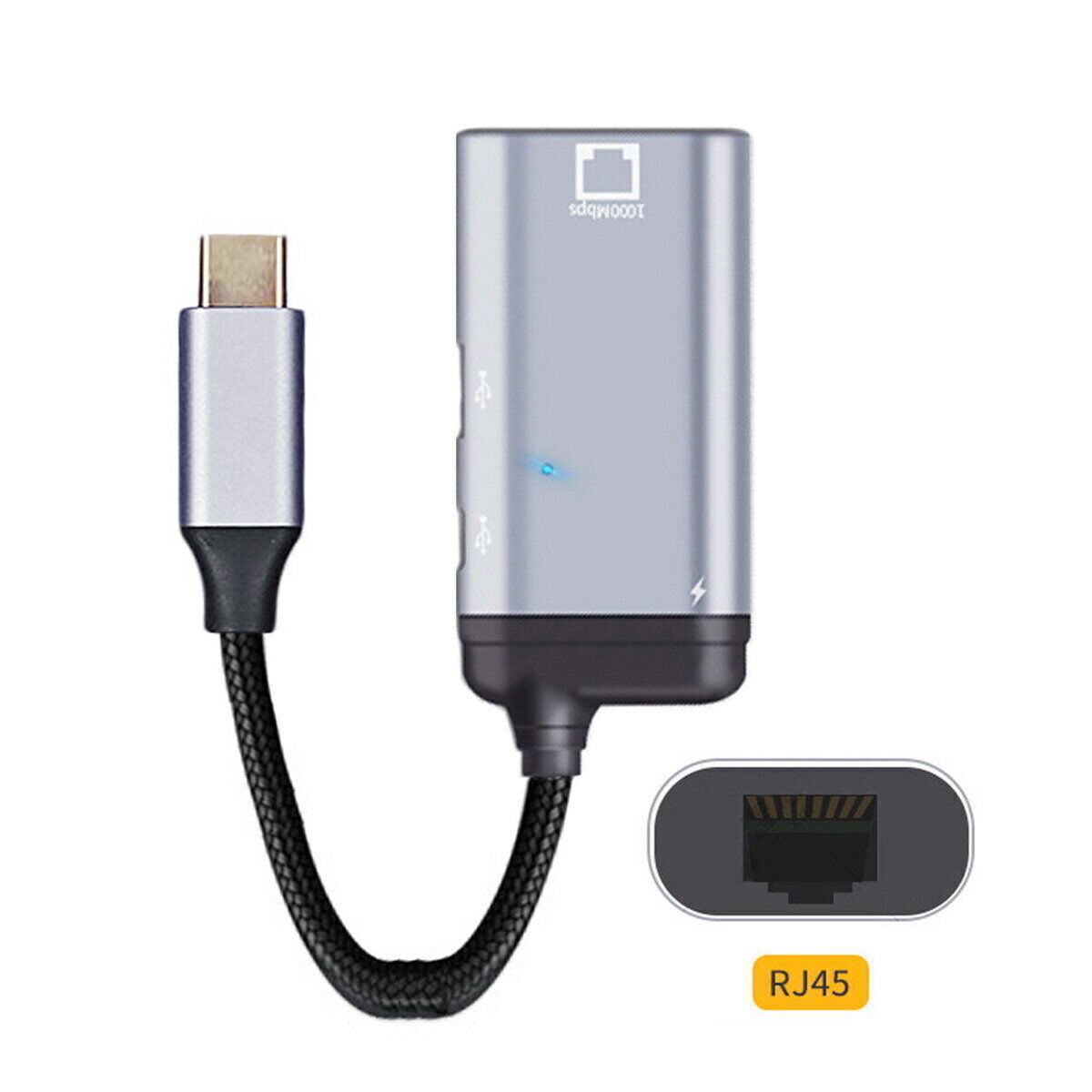 NFHK  USB3.1 USB-C Type-C to 1000Mbps Gigabit Ethernet Network LAN Adapter Power