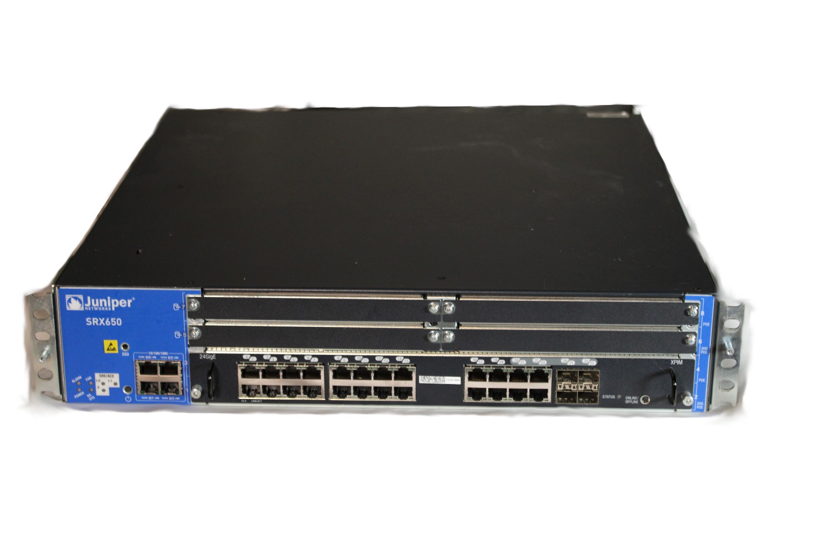 Juniper SRX650 Services Gateway w/24GigE XPIM w/2 PSU