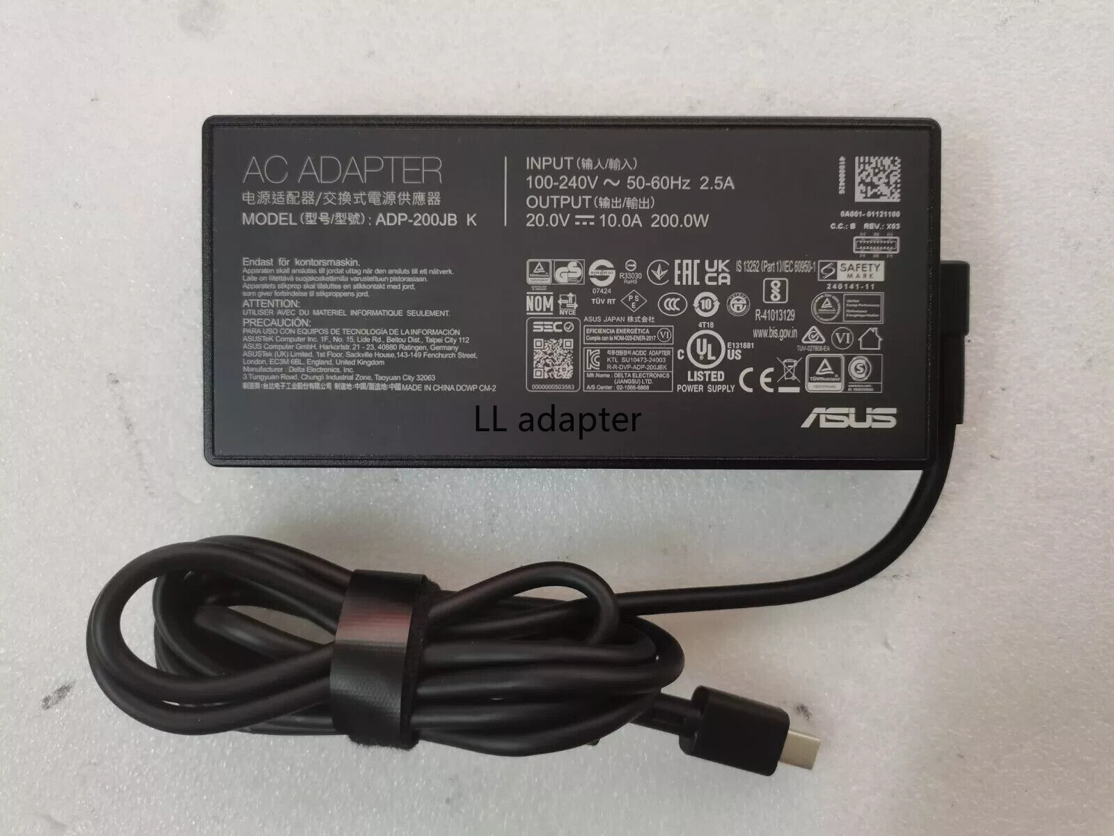 OEM 20V 10A 200W ADP-200JB K For ASUS ProArt P16(H7606) H7606WI RTX4070 Charger