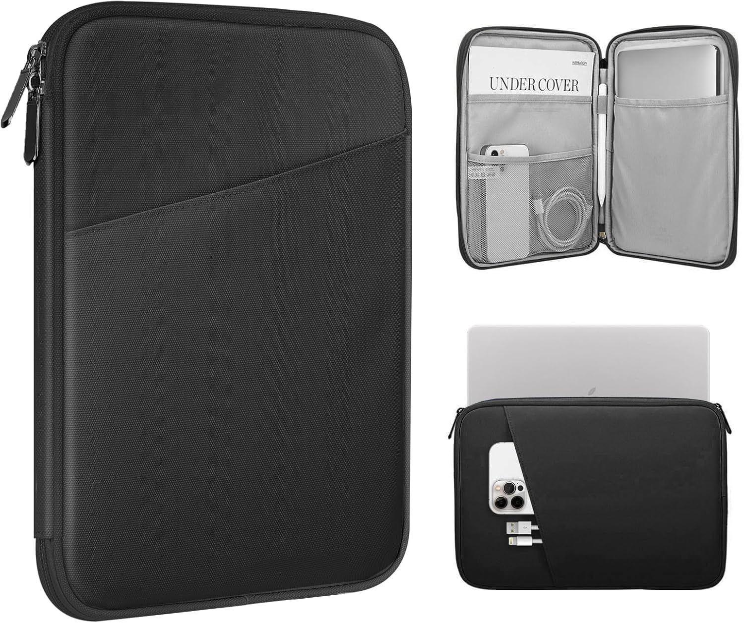 13.3-14 Inch Lightweight Laptop Sleeve with Pocket, Black for Your Device