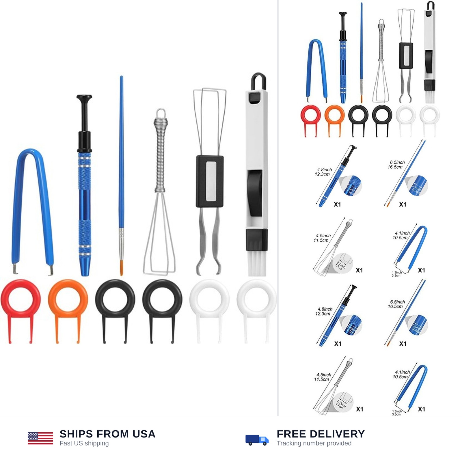 Frienda 12 Pcs Mechanical Keyboard Remover Tool Kit Keycap Switch Puller
