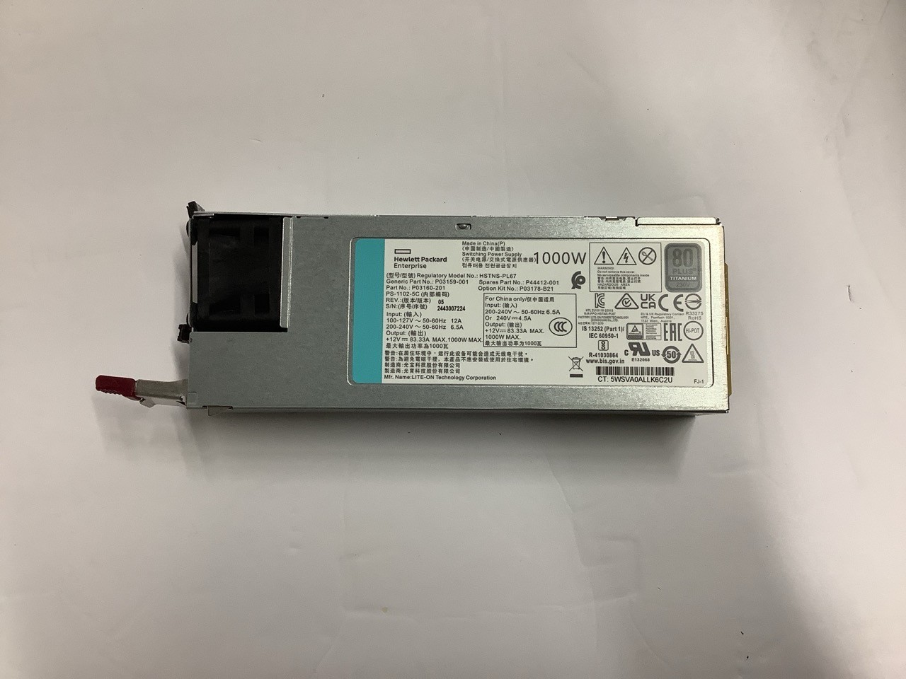 HPE DL360 Gen11 Power Supply 1000W 80Plus Titanium P44412-001 READ P03160-201