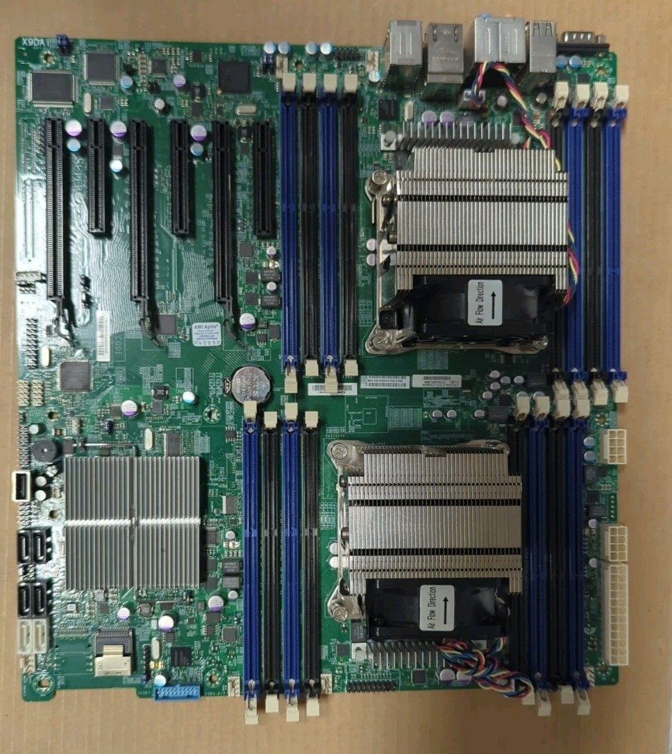 Super Micro X9DAi Motherboard 2X Xeon E5-2650 Processors 96 GB Of Ram.