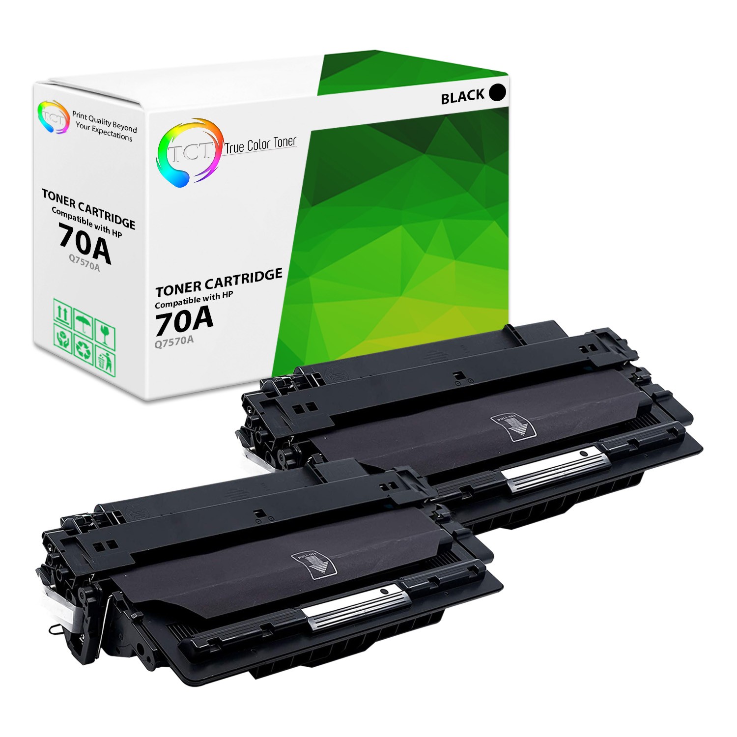 2Pk TCT Premium 70A Q7570A for HP M5025 M5035X Black Compatible Toner Cartridge