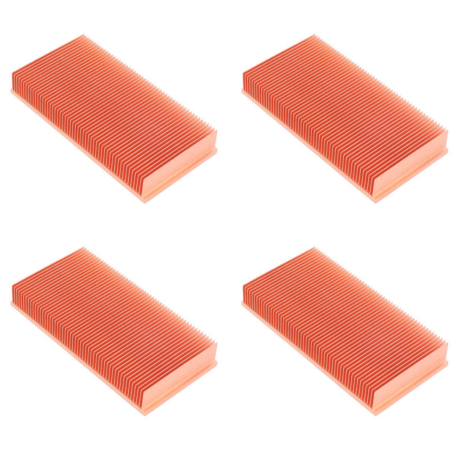 4x copper heat sink 100x50x15mm skiving fin heat sink cooler for el7311